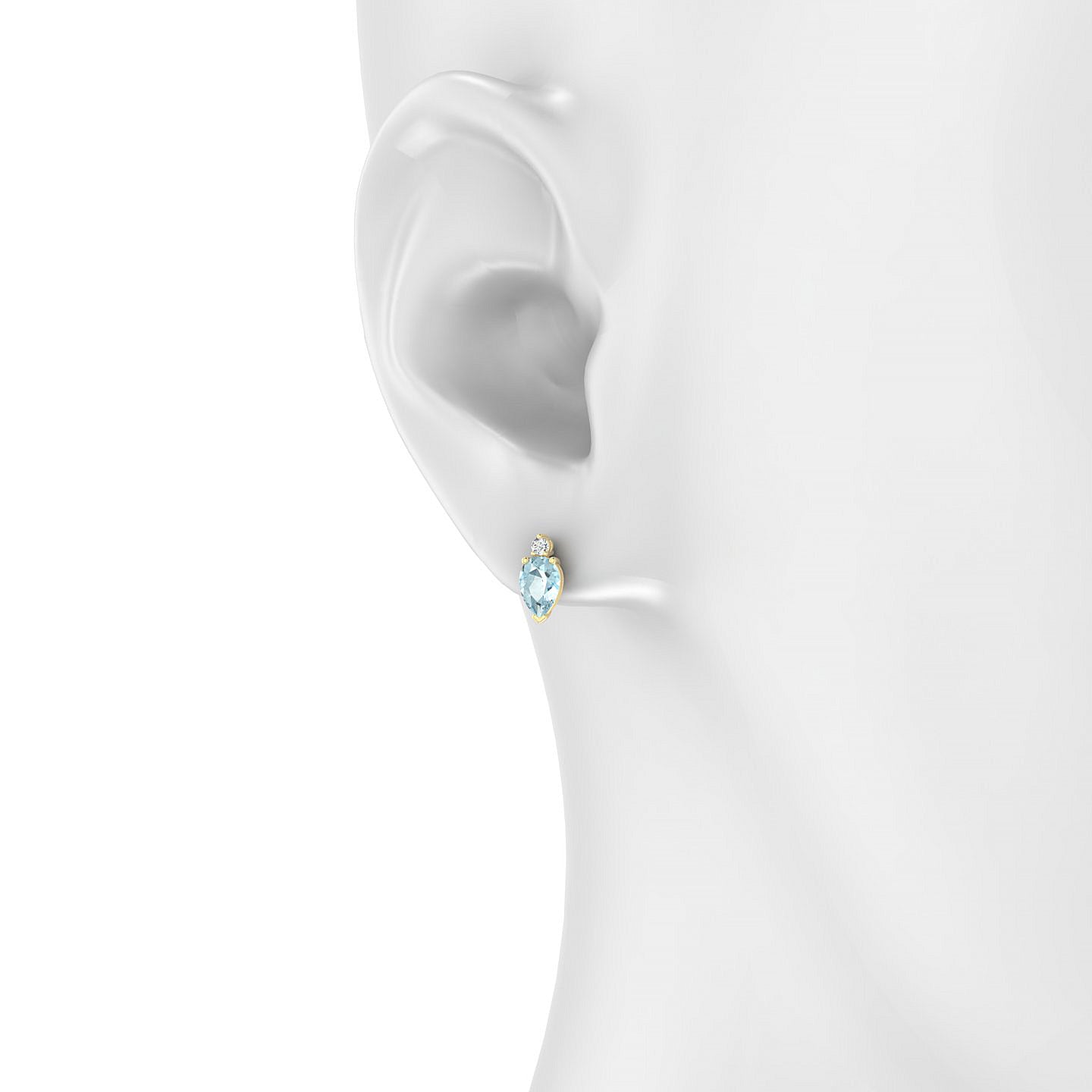 Sparkle | 18k Yellow Gold 6 x 4 mm Pear Aquamarine Earrings
