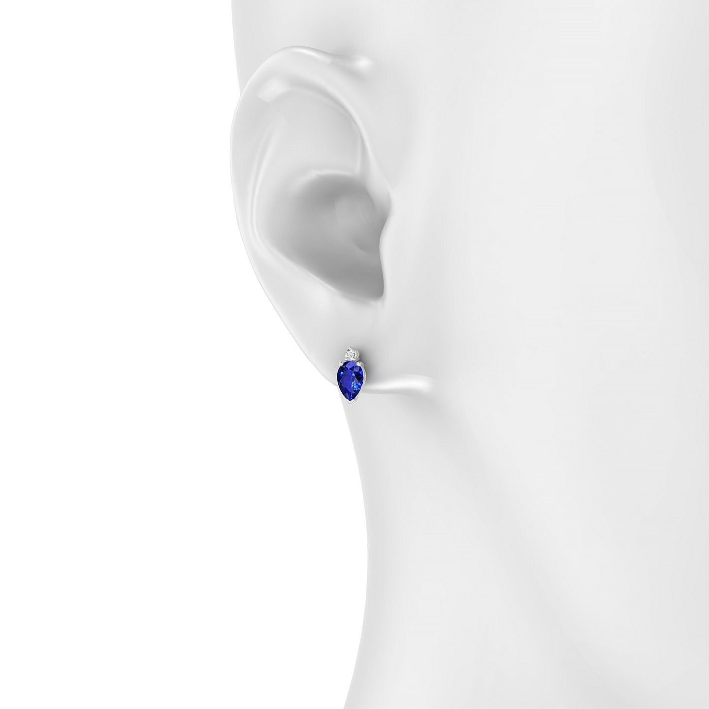 Sparkle | 18k White Gold 6 x 4 mm Pear Sapphire Earrings