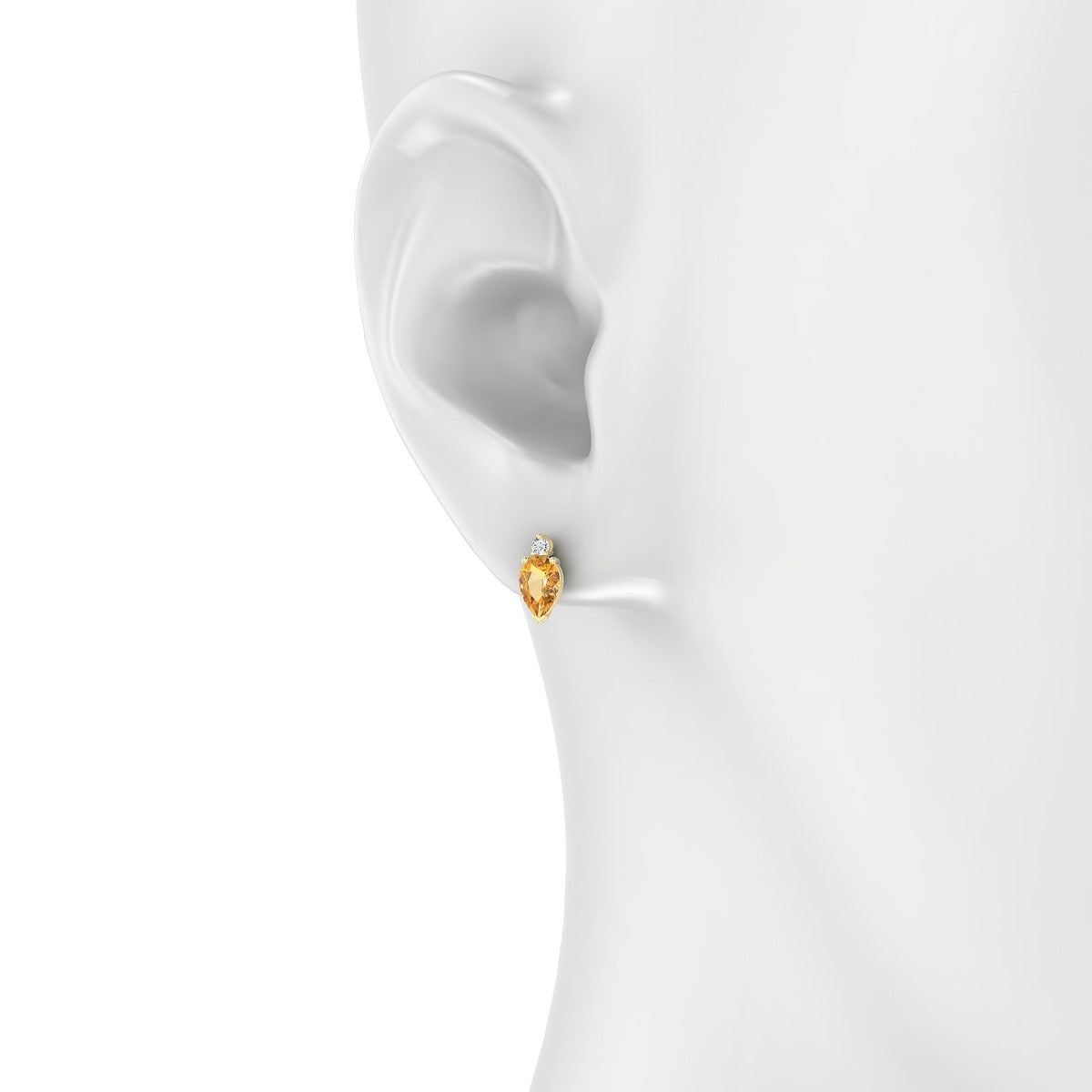 Sparkle | 18k Yellow Gold 6 x 4 mm Pear Citrine Earrings