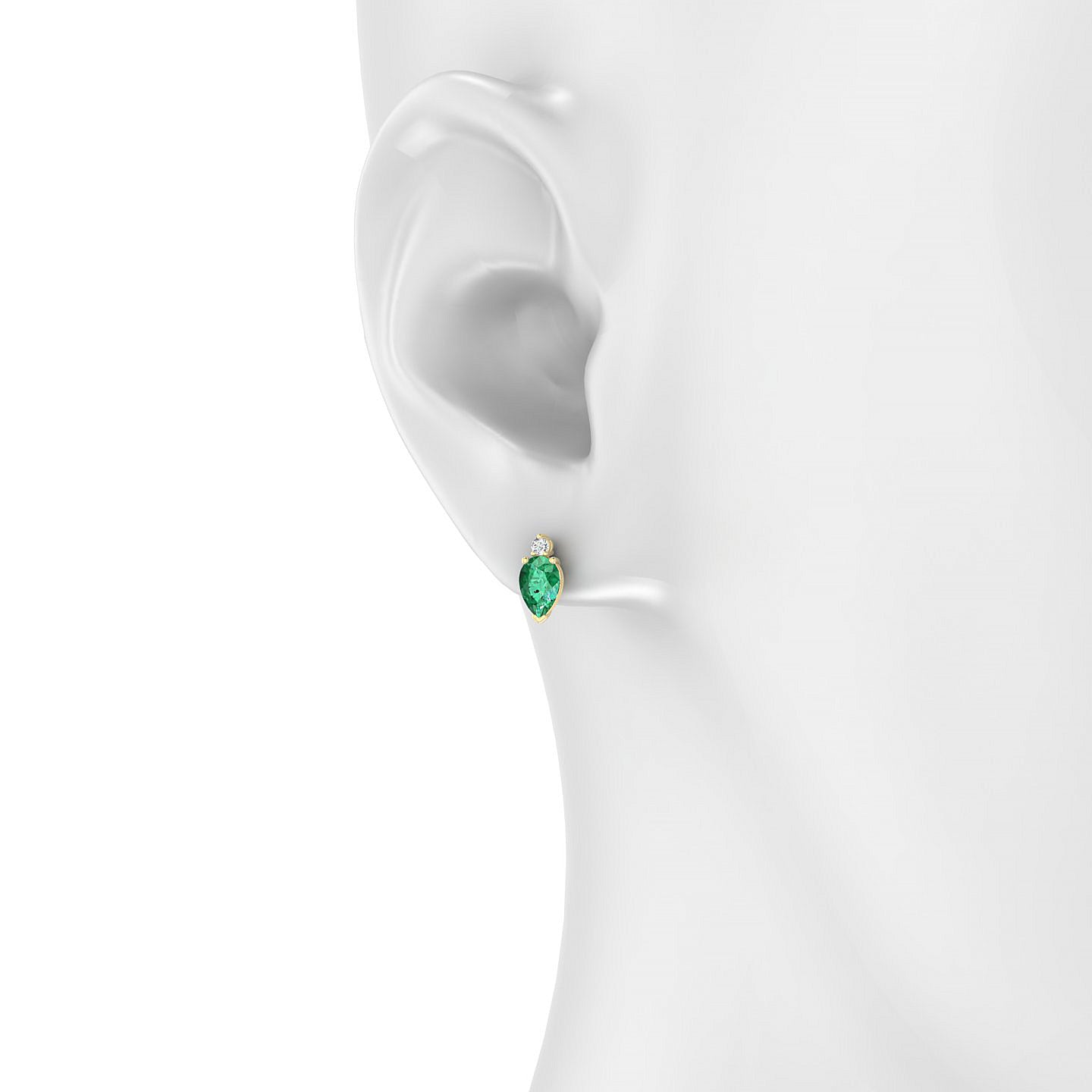 Sparkle | 18k Yellow Gold 6 x 4 mm Pear Emerald Earrings