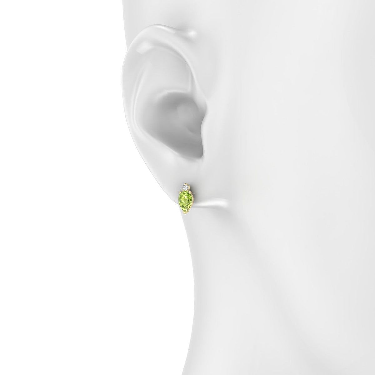 Sparkle | 18k Yellow Gold 6 x 4 mm Pear Peridot Earrings