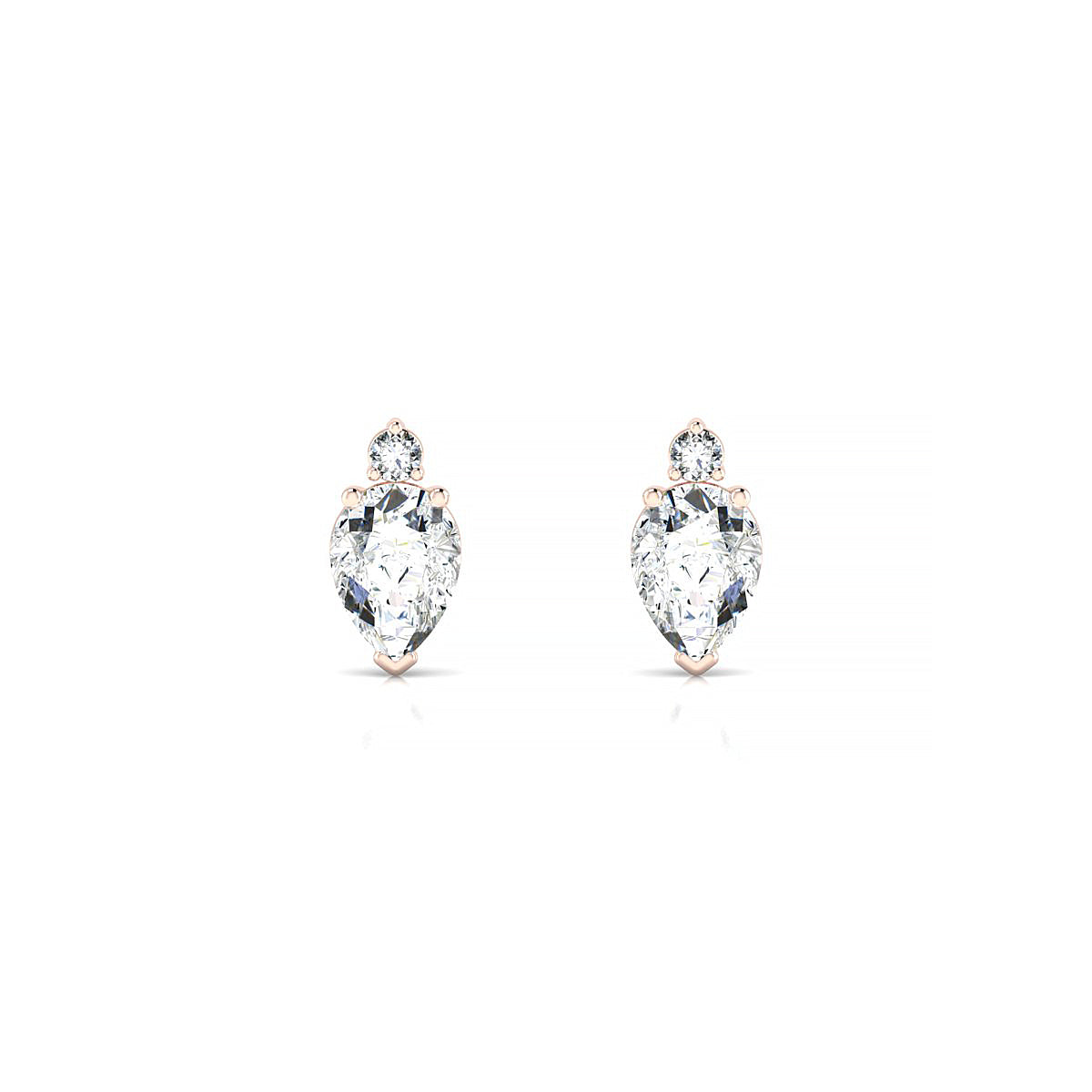 Sparkle | 18k Rose Gold 7 x 5 mm Pear Diamond Earrings