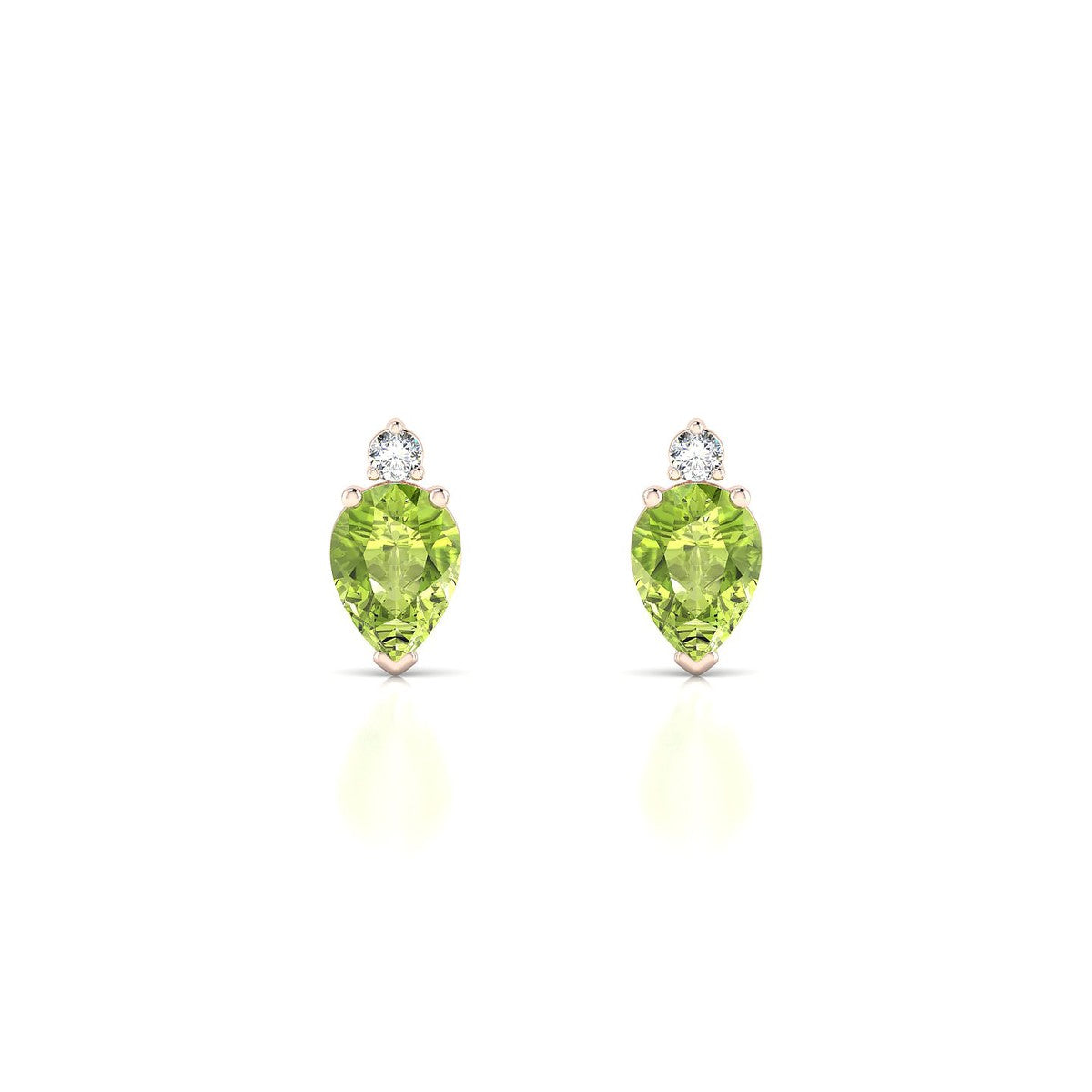 Sparkle | 18k Rose Gold 7 x 5 mm Pear Peridot Earrings