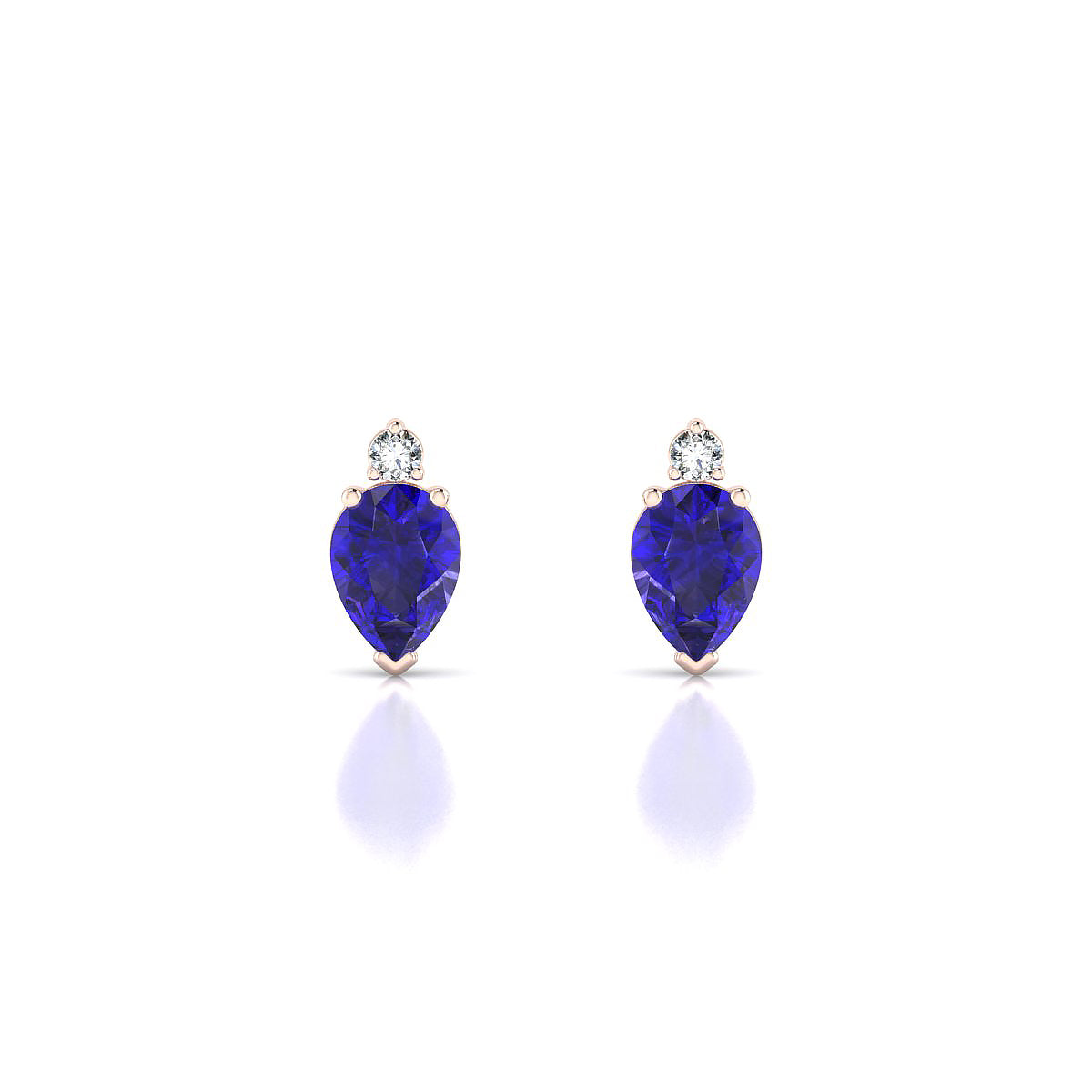 Sparkle | 18k Rose Gold 7 x 5 mm Pear Tanzanite Earrings