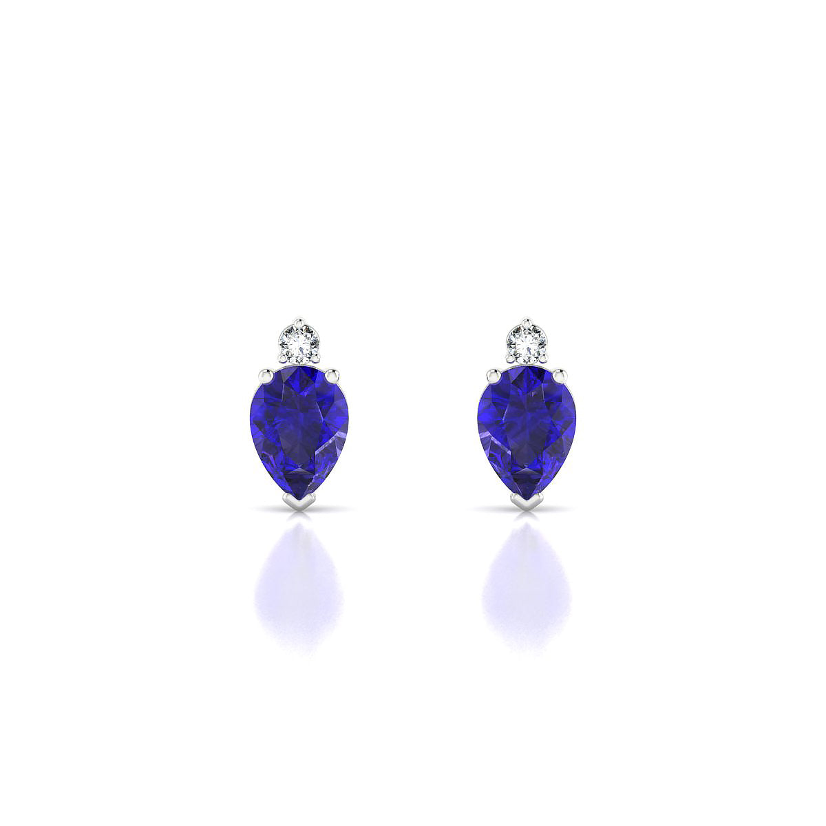 Sparkle | 18k White Gold 7 x 5 mm Pear Tanzanite Earrings