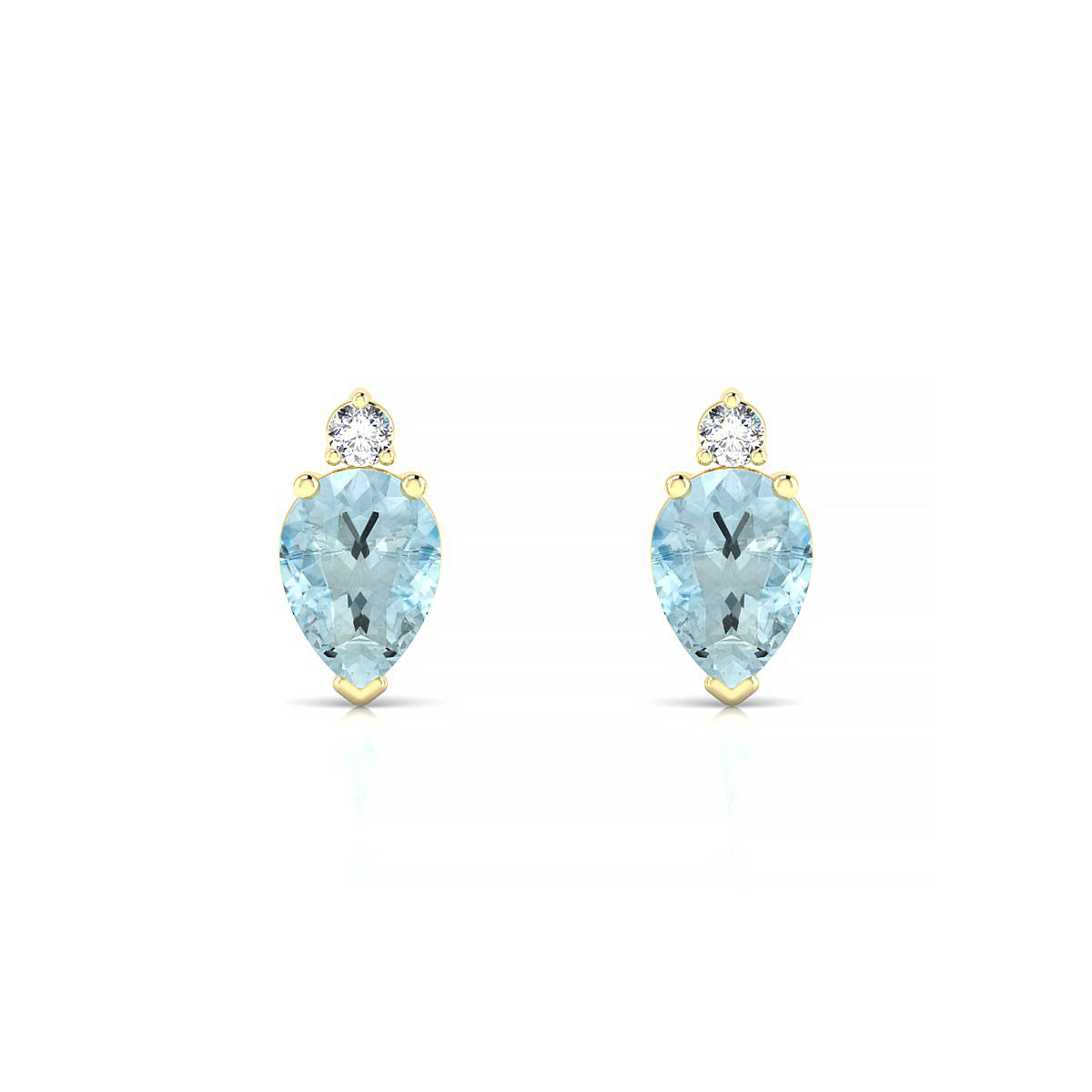 Sparkle | 18k Yellow Gold 7 x 5 mm Pear Aquamarine Earrings