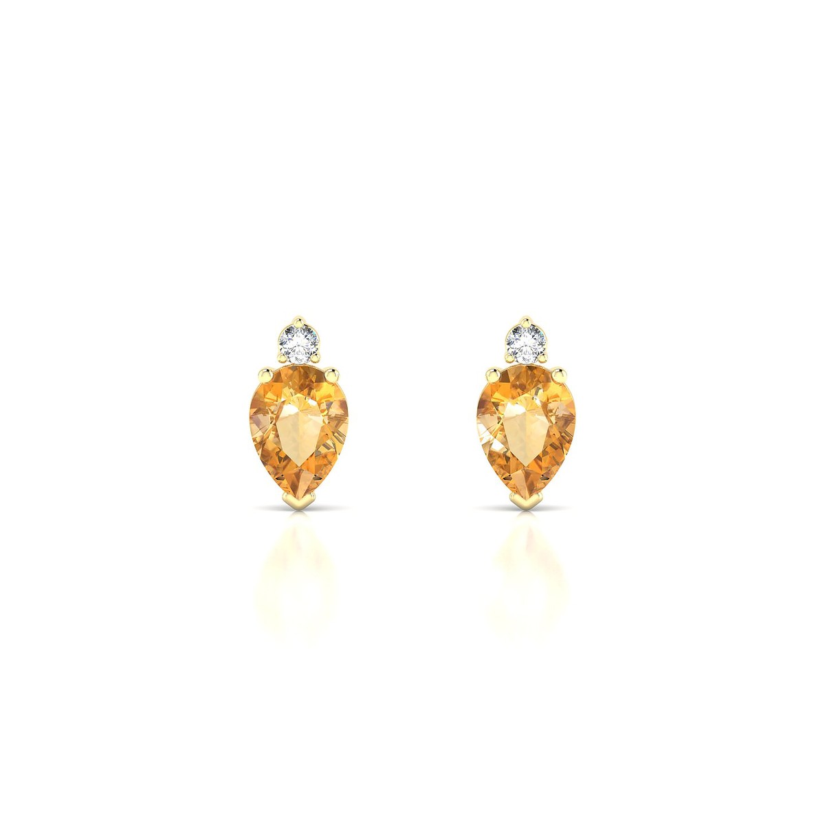 Sparkle | 18k Yellow Gold 7 x 5 mm Pear Citrine Earrings