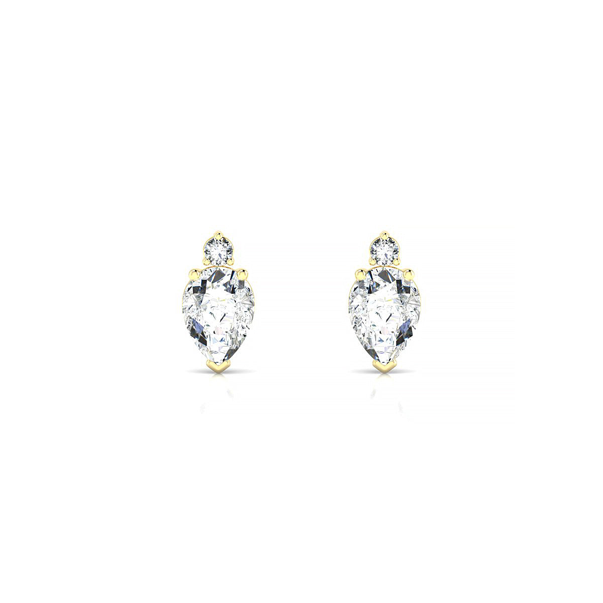 Sparkle | 18k Yellow Gold 7 x 5 mm Pear Diamond Earrings