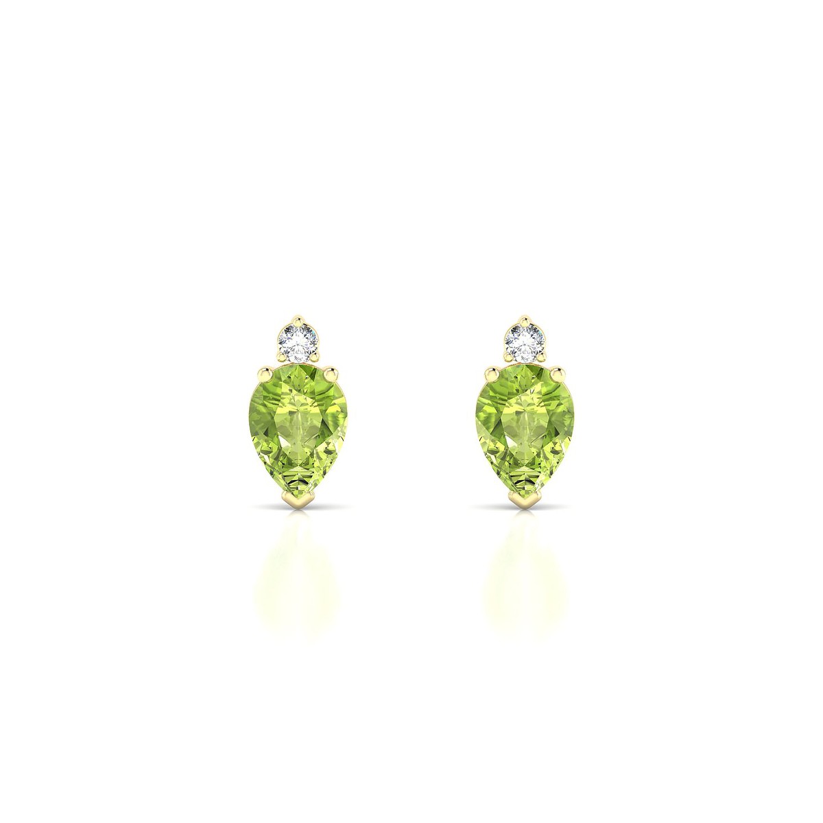 Sparkle | 18k Yellow Gold 7 x 5 mm Pear Peridot Earrings
