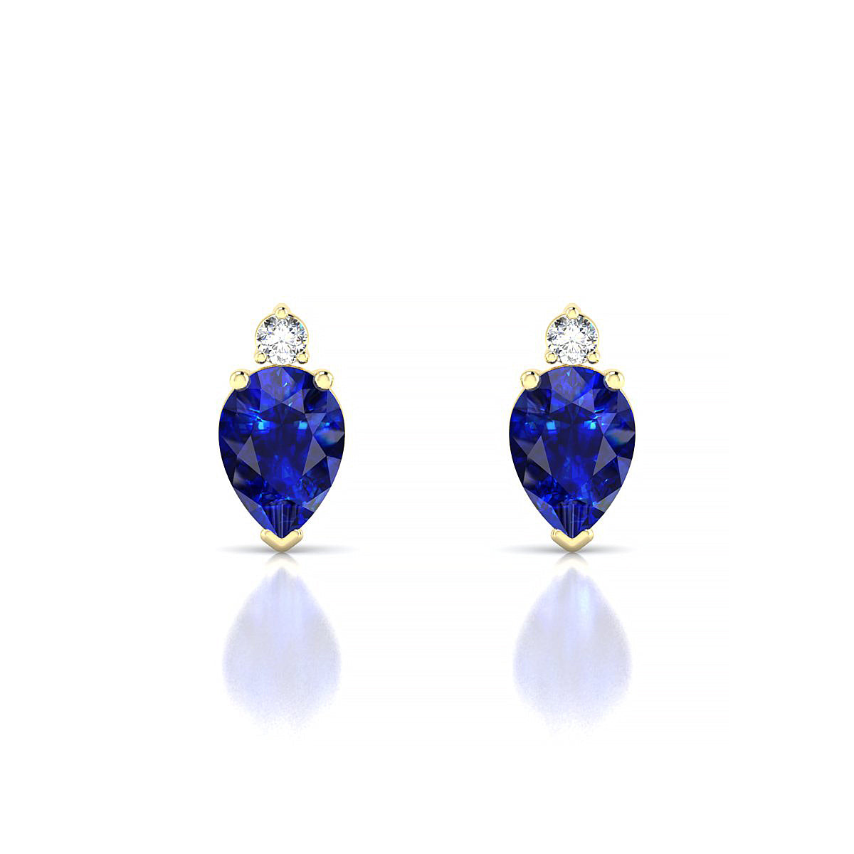Sparkle | 18k Yellow Gold 7 x 5 mm Pear Sapphire Earrings