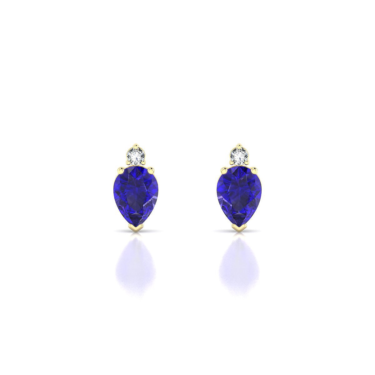 Sparkle | 18k Yellow Gold 7 x 5 mm Pear Tanzanite Earrings