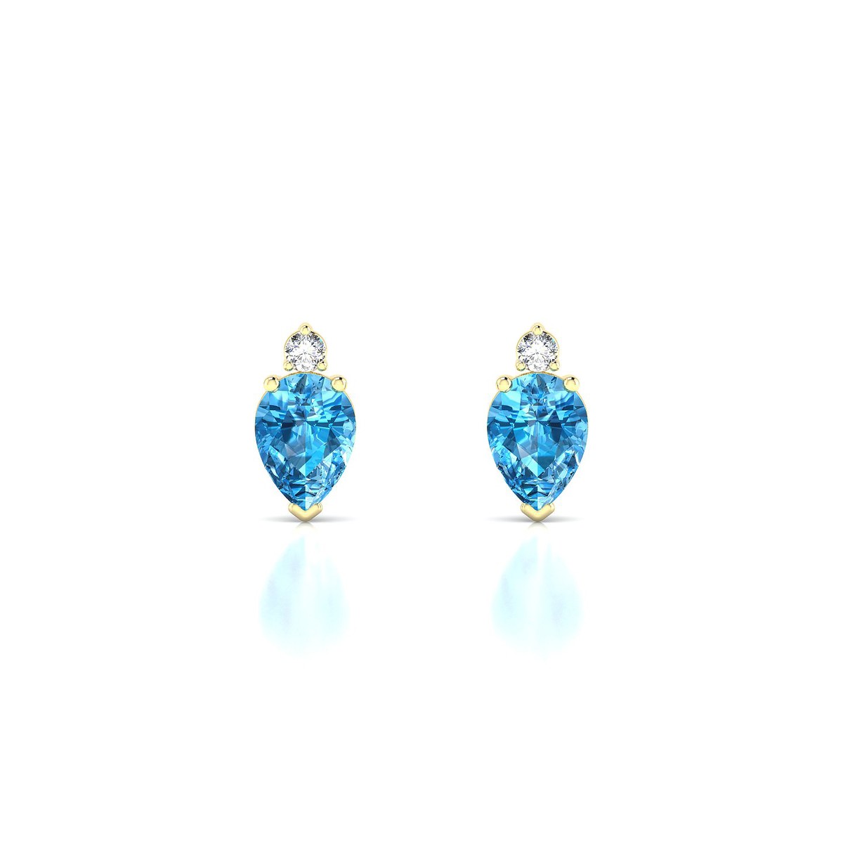Sparkle | 18k Yellow Gold 7 x 5 mm Pear Topaz Earrings
