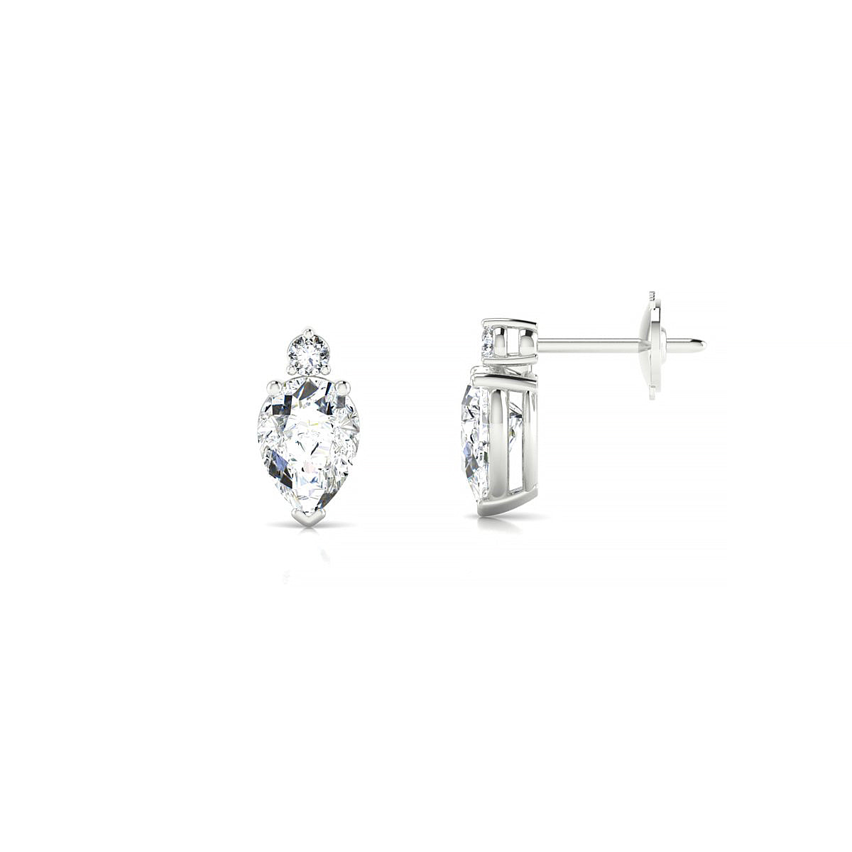 Sparkle | 18k White Gold 7 x 5 mm Pear Diamond Earrings
