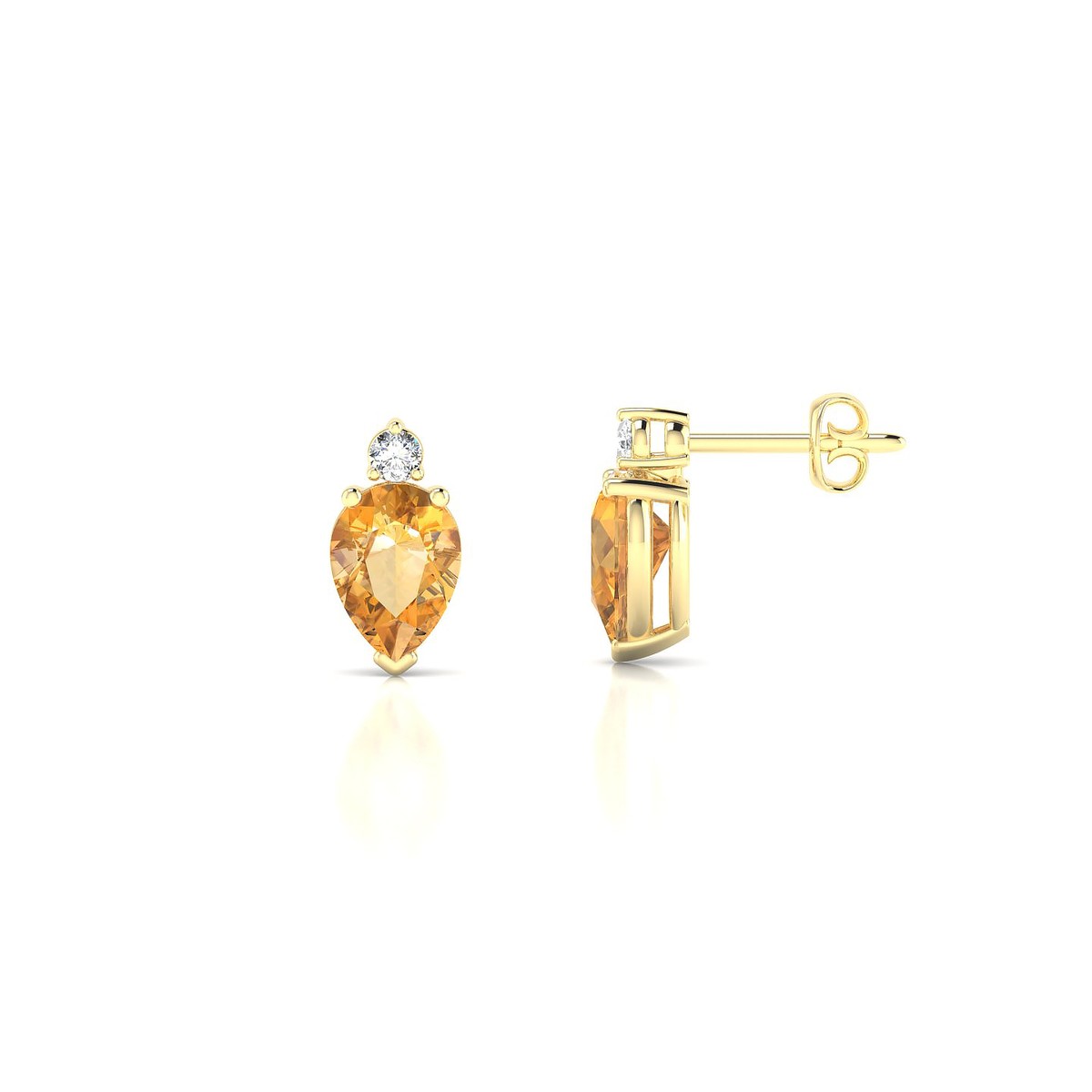 Sparkle | 18k Yellow Gold 7 x 5 mm Pear Citrine Earrings