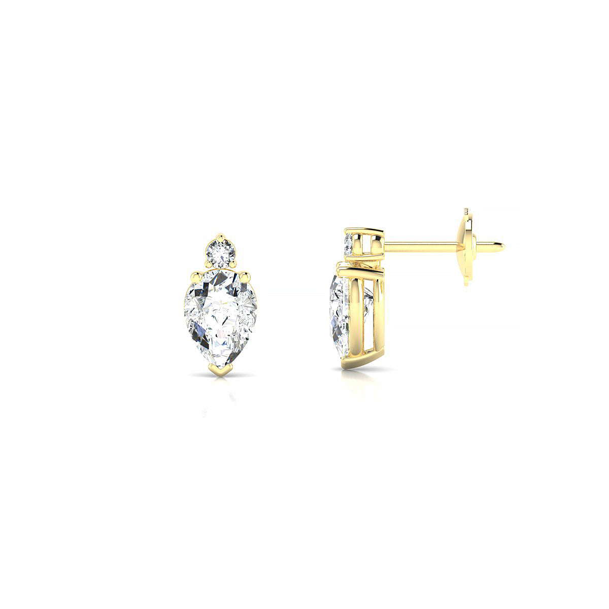 Sparkle | 18k Yellow Gold 7 x 5 mm Pear Diamond Earrings