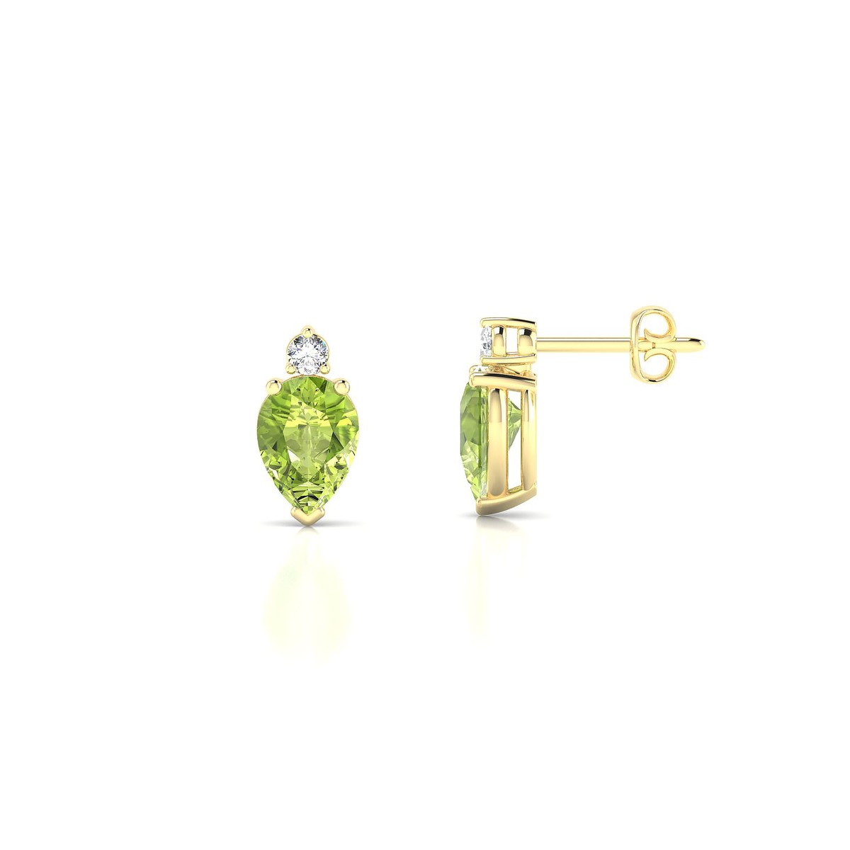 Sparkle | 18k Yellow Gold 7 x 5 mm Pear Peridot Earrings