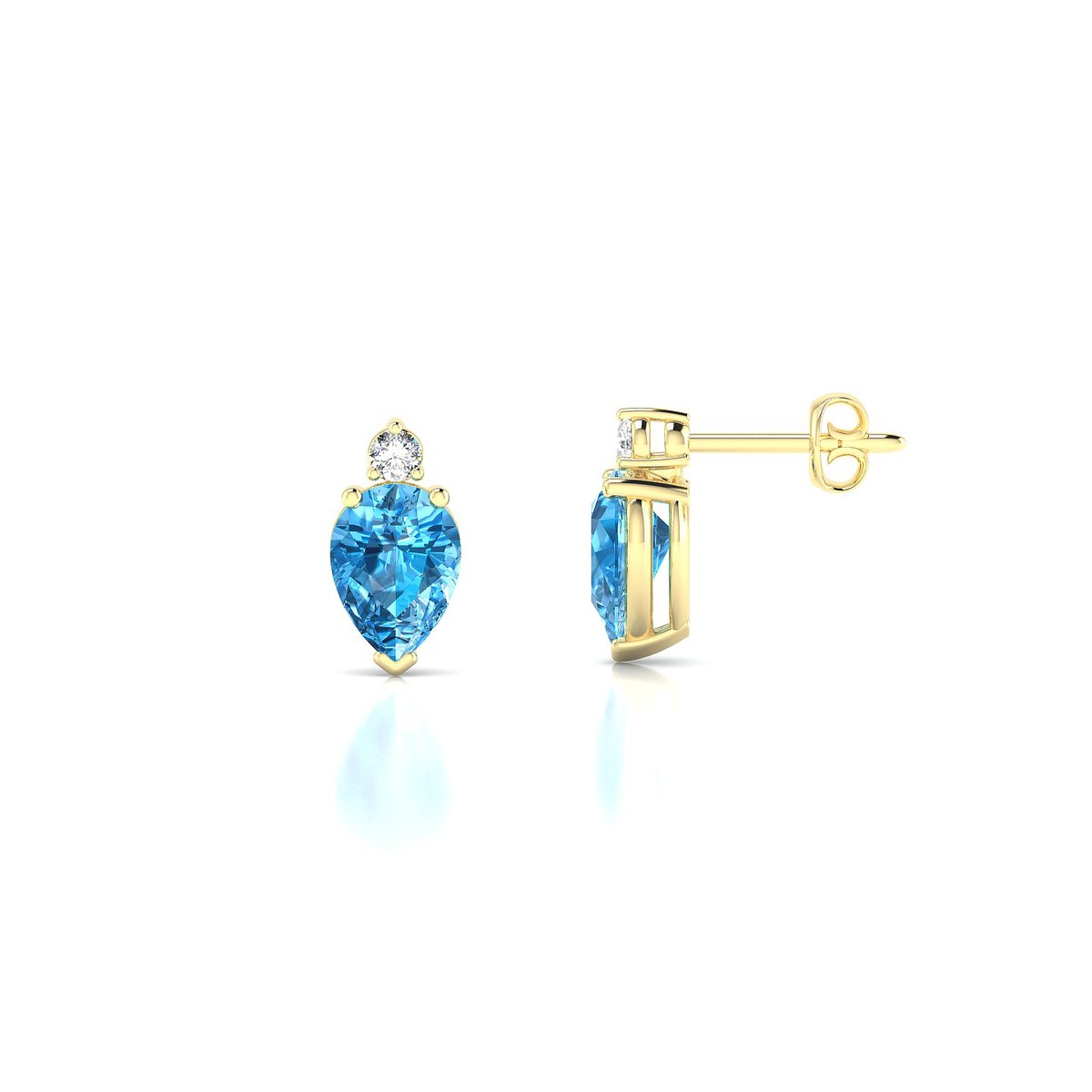 Sparkle | 18k Yellow Gold 7 x 5 mm Pear Topaz Earrings