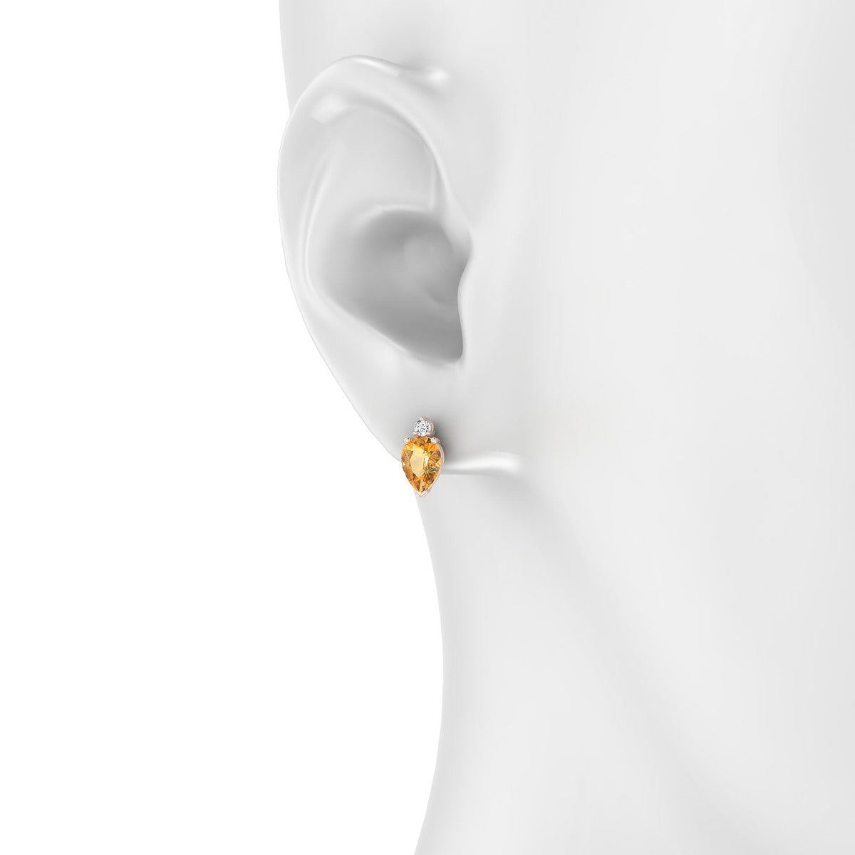 Sparkle | 18k Rose Gold 7 x 5 mm Pear Citrine Earrings