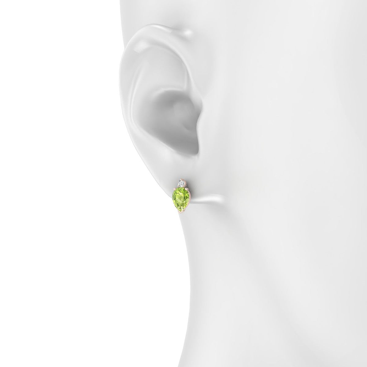 Sparkle | 18k Rose Gold 7 x 5 mm Pear Peridot Earrings