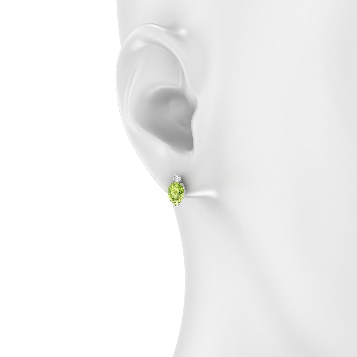 Sparkle | 18k White Gold 7 x 5 mm Pear Peridot Earrings
