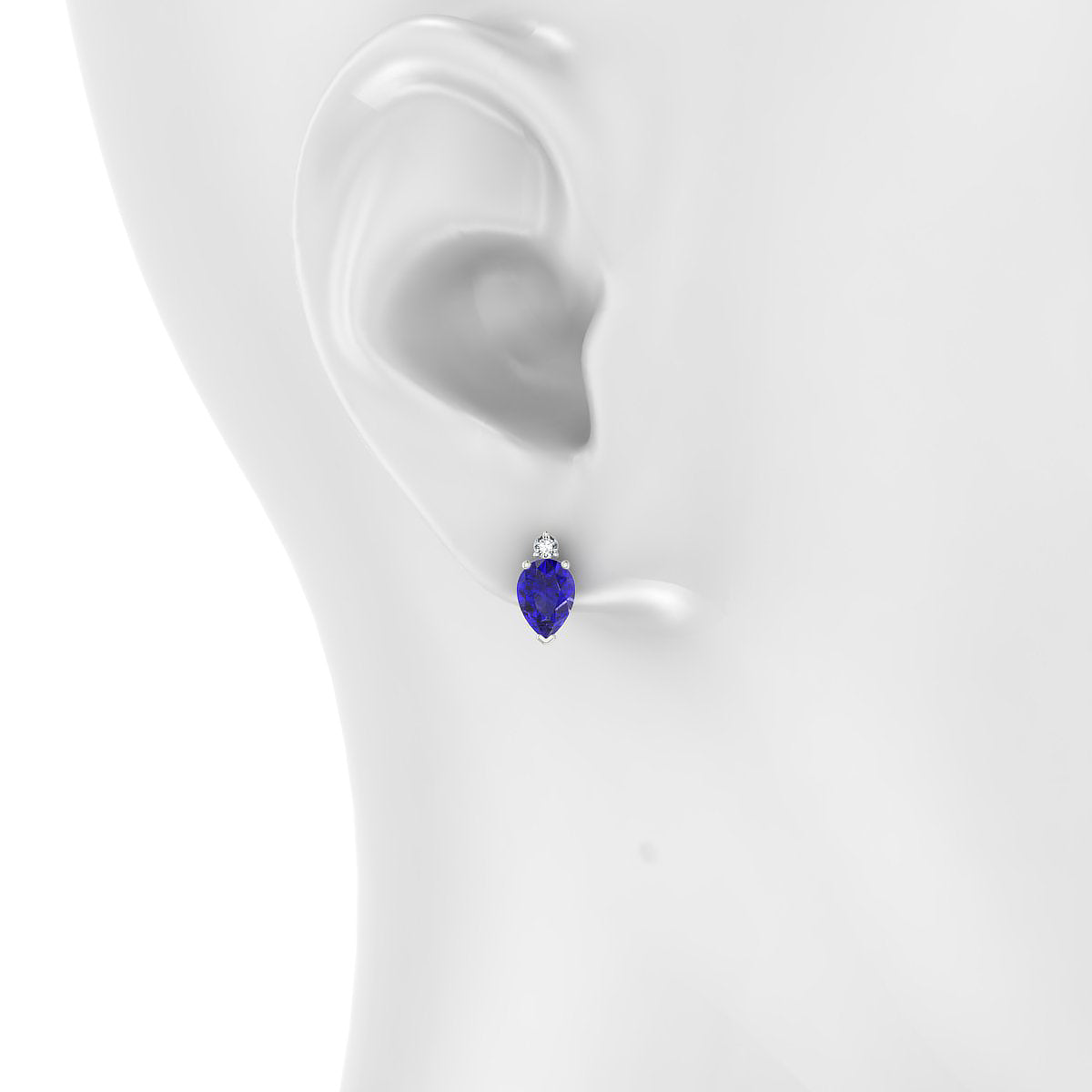 Sparkle | 18k White Gold 7 x 5 mm Pear Tanzanite Earrings