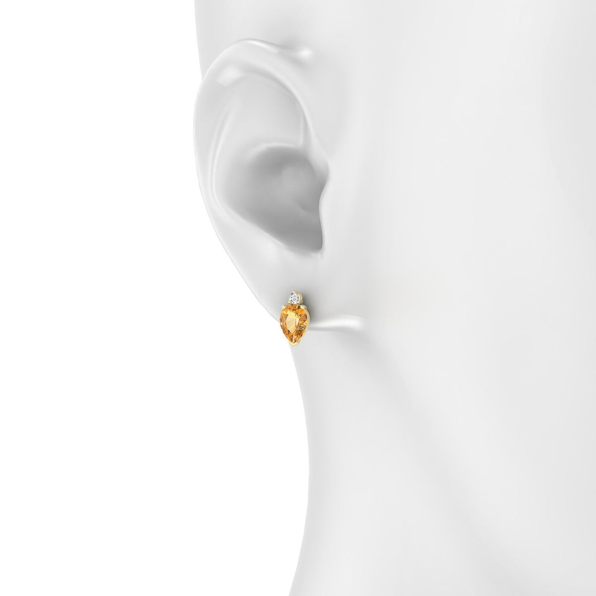 Sparkle | 18k Yellow Gold 7 x 5 mm Pear Citrine Earrings