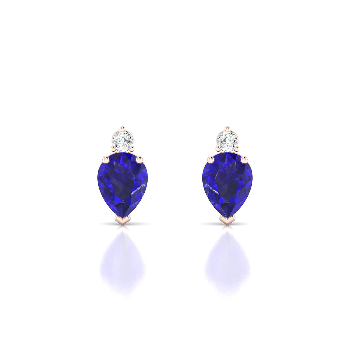 Sparkle | 18k Rose Gold 8 x 6 mm Pear Tanzanite Earrings
