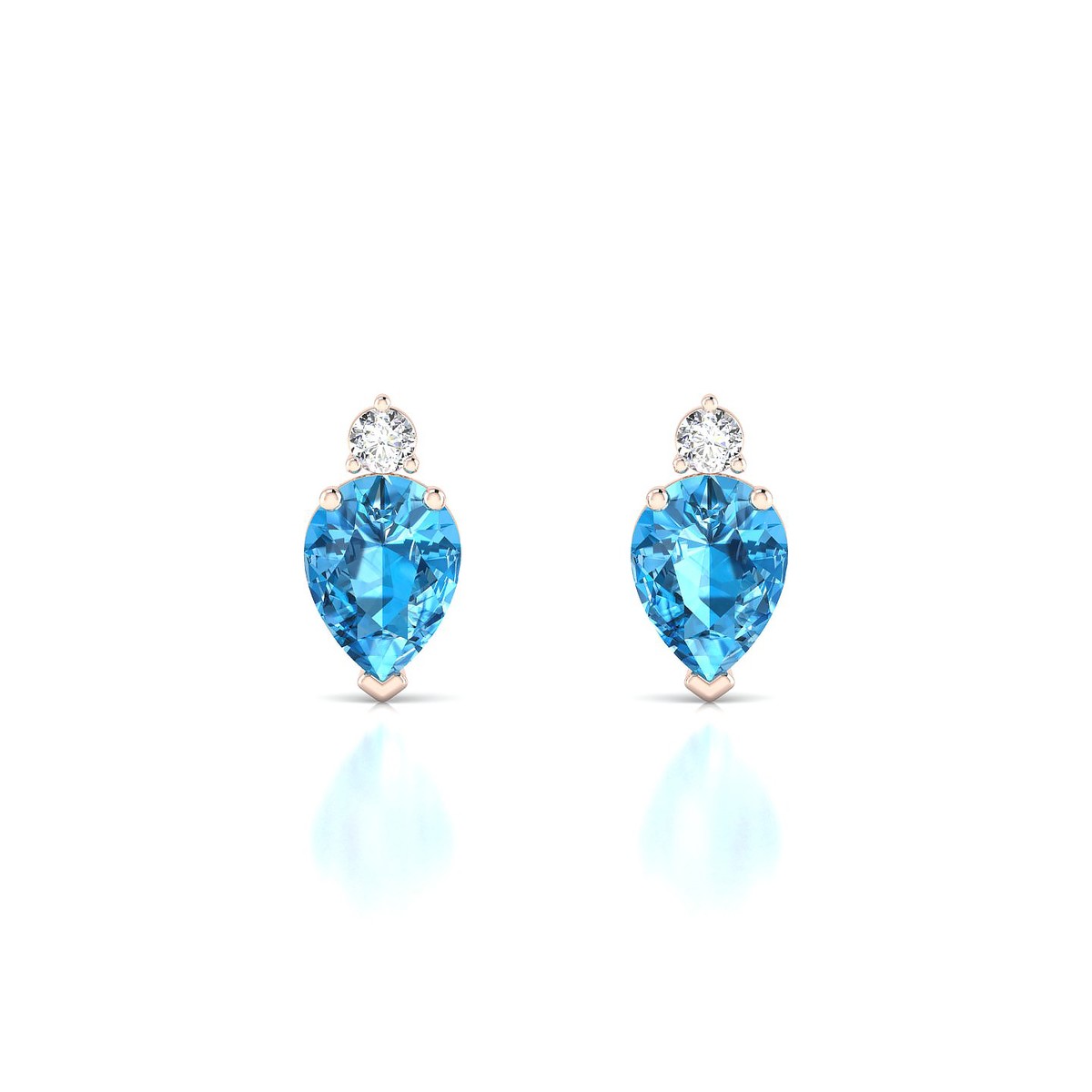 Sparkle | 18k Rose Gold 8 x 6 mm Pear Topaz Earrings