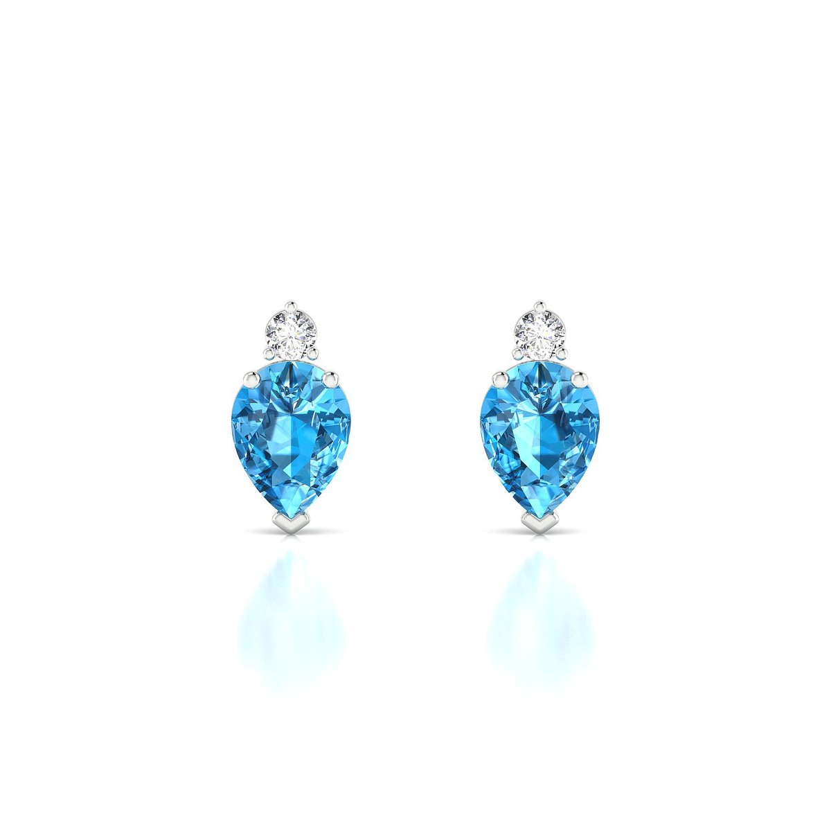 Sparkle | 18k White Gold 8 x 6 mm Pear Topaz Earrings