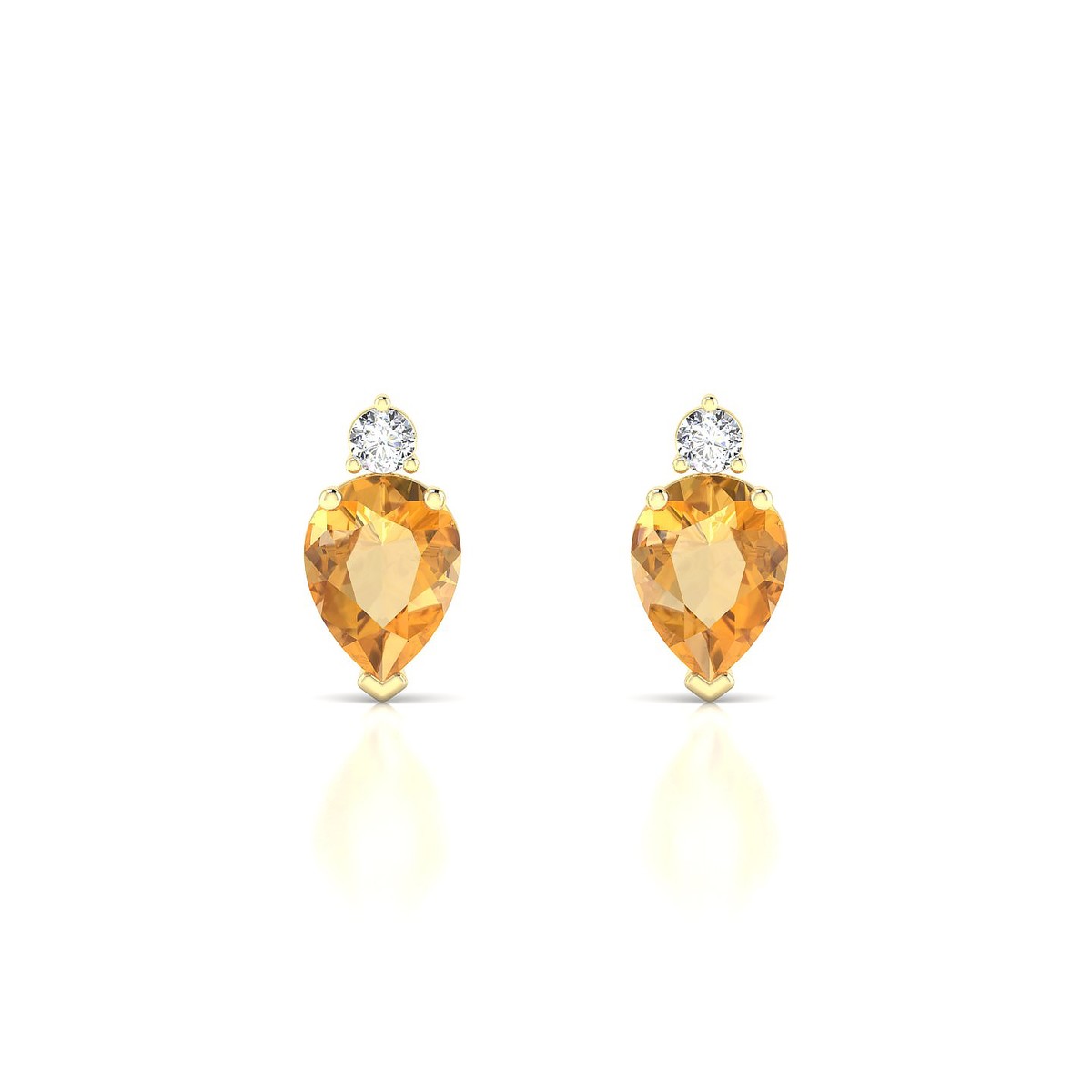 Sparkle | 18k Yellow Gold 8 x 6 mm Pear Citrine Earrings