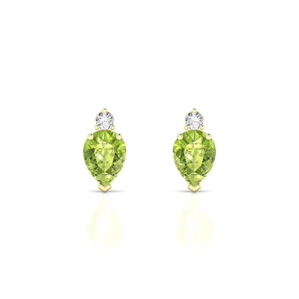 Sparkle | 18k Yellow Gold 8 x 6 mm Pear Peridot Earrings