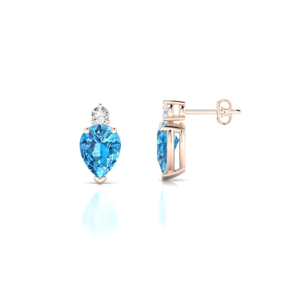 Sparkle | 18k Rose Gold 8 x 6 mm Pear Topaz Earrings