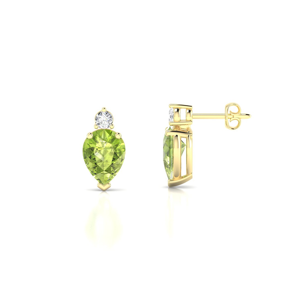 Sparkle | 18k Yellow Gold 8 x 6 mm Pear Peridot Earrings