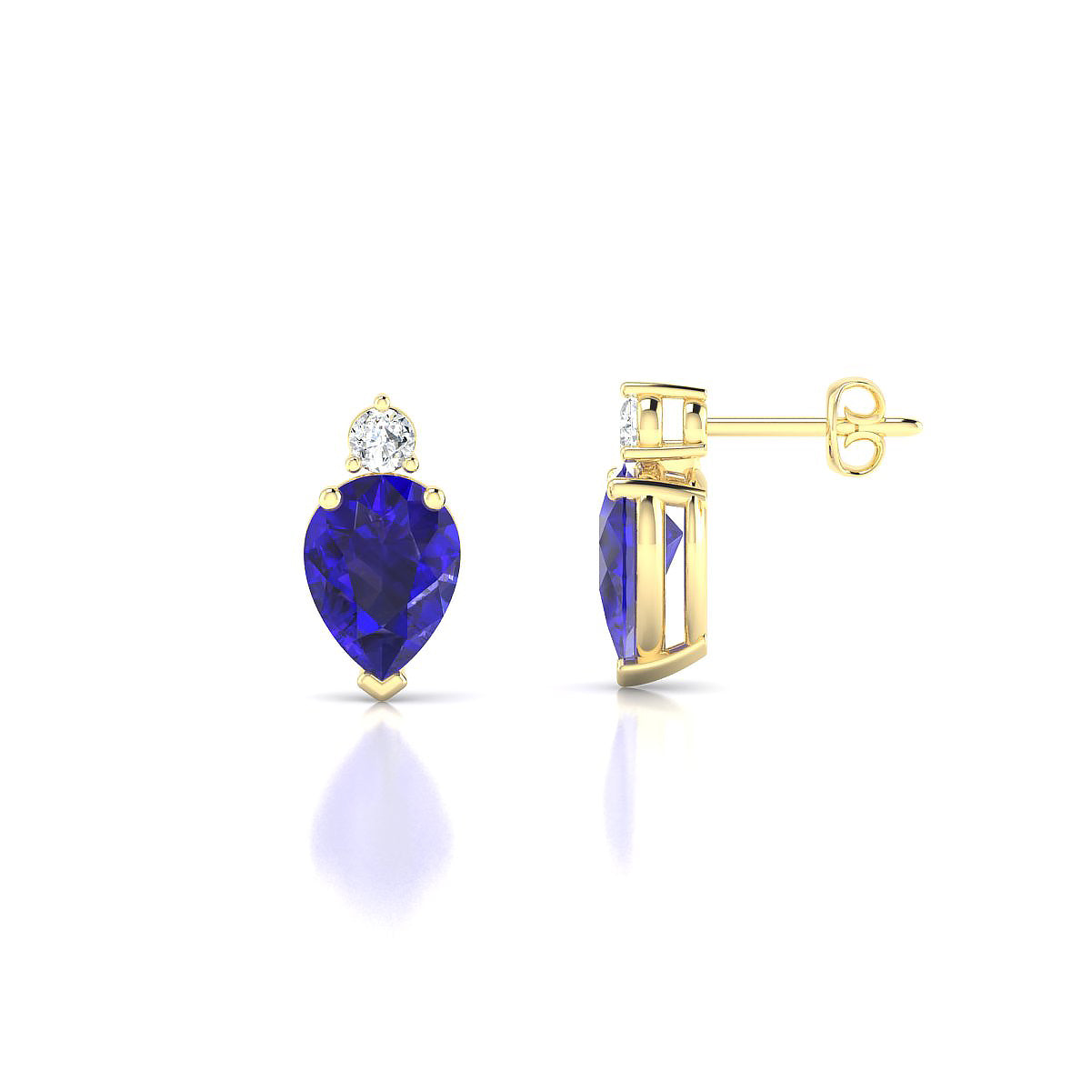 Sparkle | 18k Yellow Gold 8 x 6 mm Pear Tanzanite Earrings
