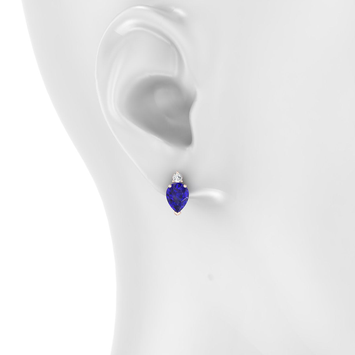 Sparkle | 18k Rose Gold 8 x 6 mm Pear Tanzanite Earrings