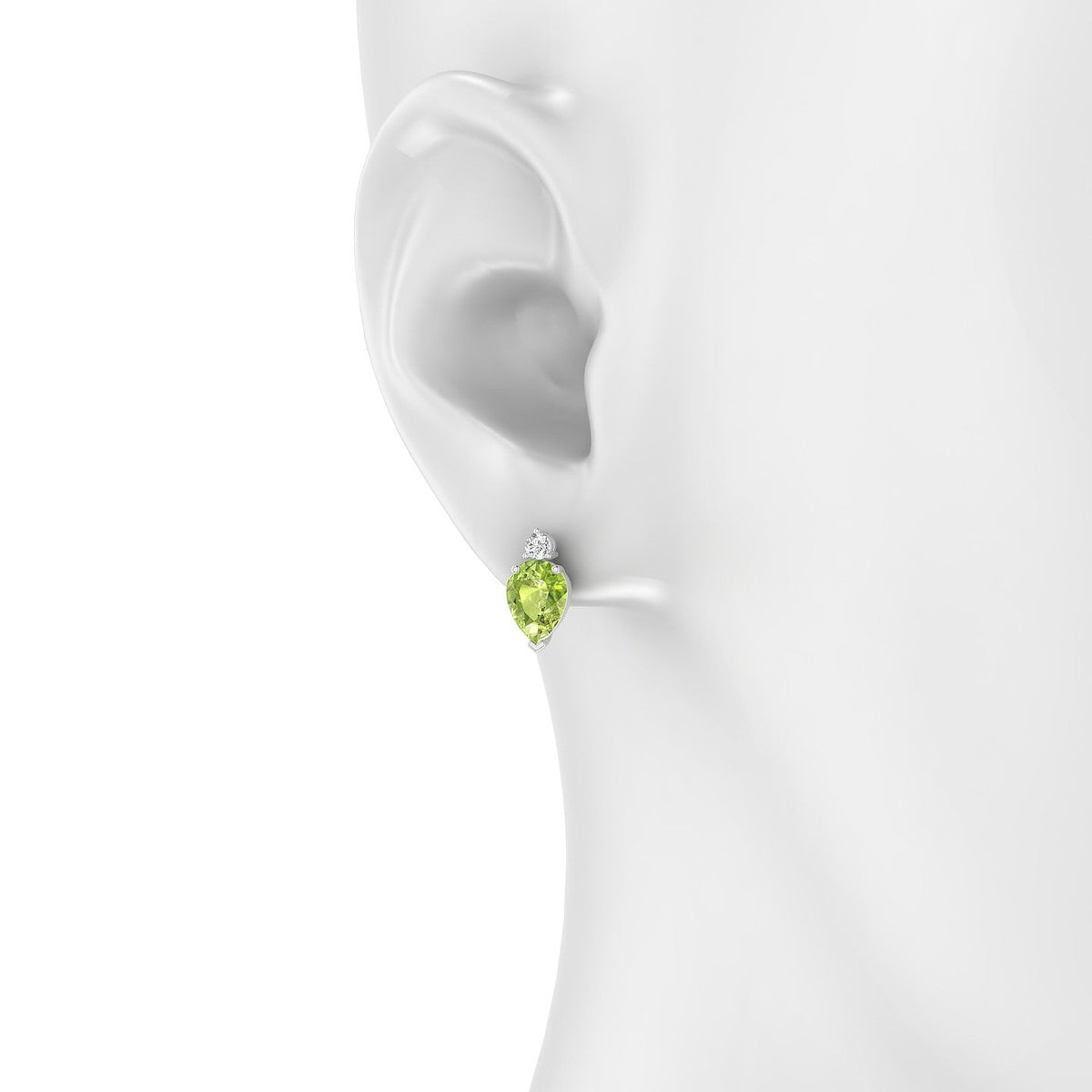 Sparkle | 18k White Gold 8 x 6 mm Pear Peridot Earrings