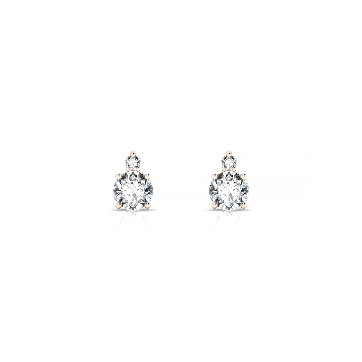 Sparkle | 18k Rose Gold 4.2 mm Round Diamond Earrings