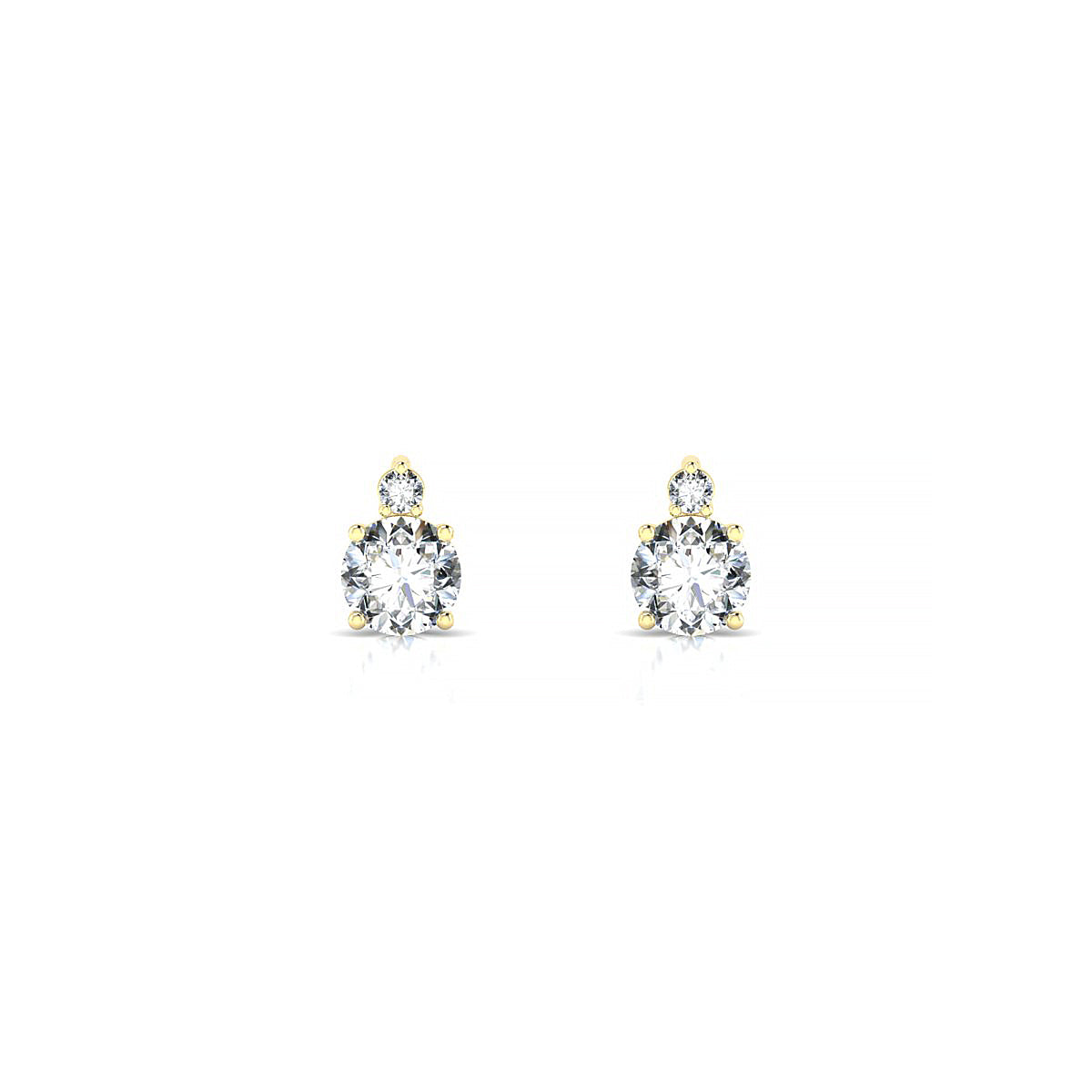 Sparkle | 18k Yellow Gold 4.2 mm Round Diamond Earrings