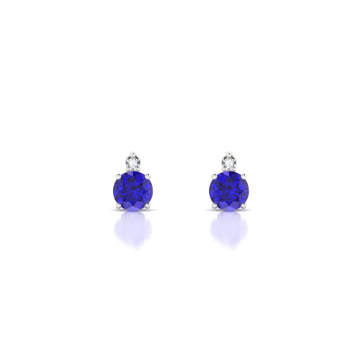 Sparkle | 18k White Gold 4.5 mm Round Tanzanite Earrings