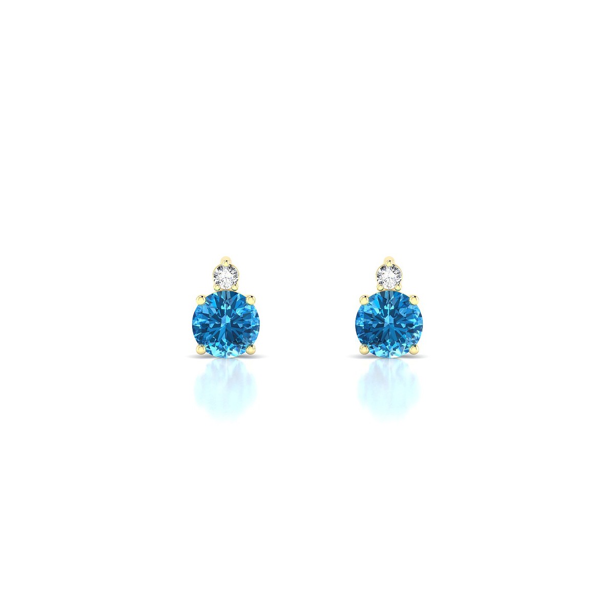 Sparkle | 18k Yellow Gold 4.5 mm Round Topaz Earrings