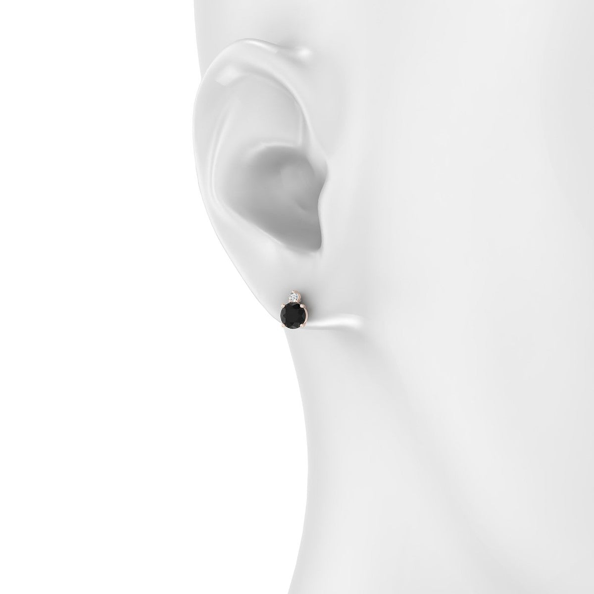 Sparkle | 18k Rose Gold 4.5 mm Round Black Diamond Earrings