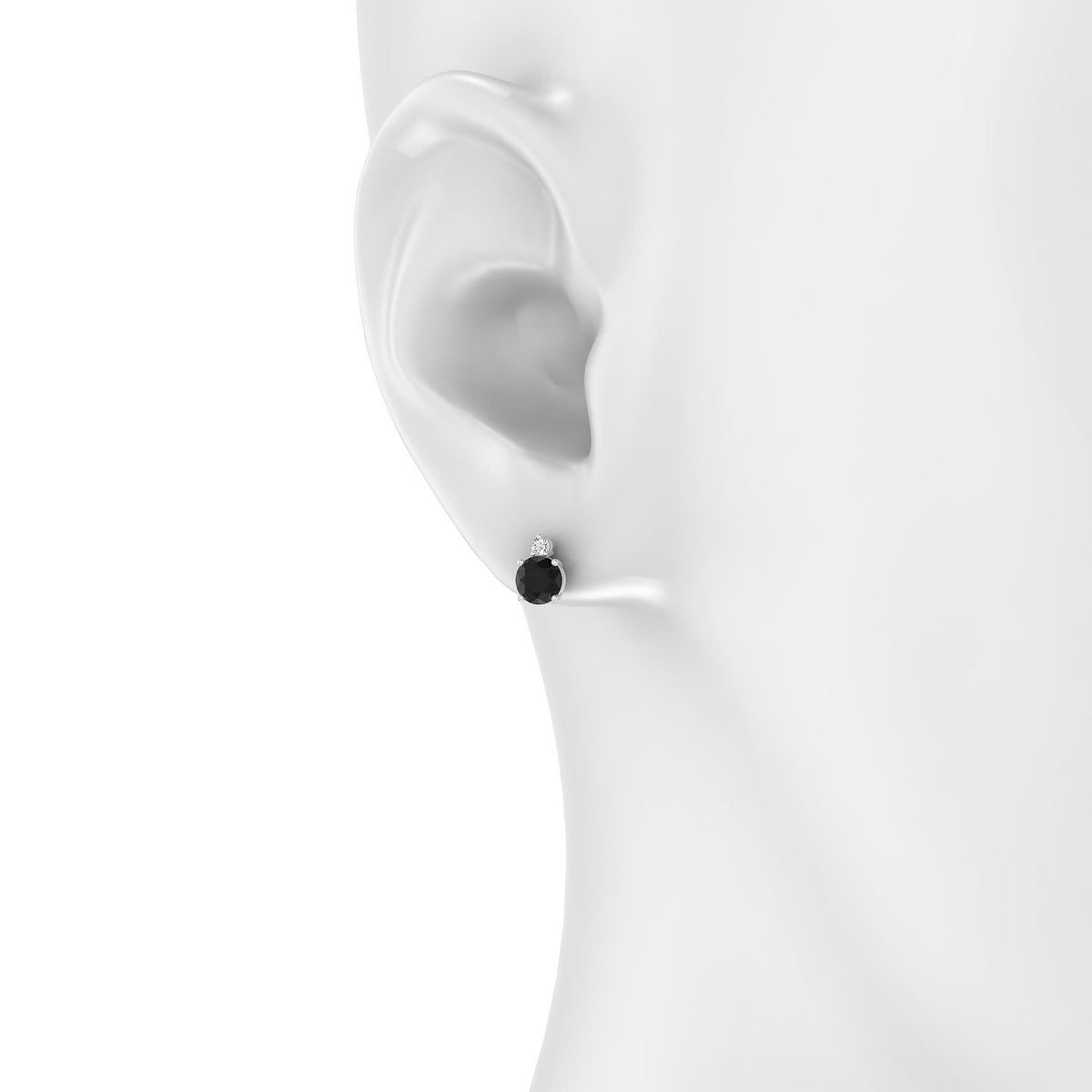 Sparkle | 18k White Gold 4.5 mm Round Black Diamond Earrings