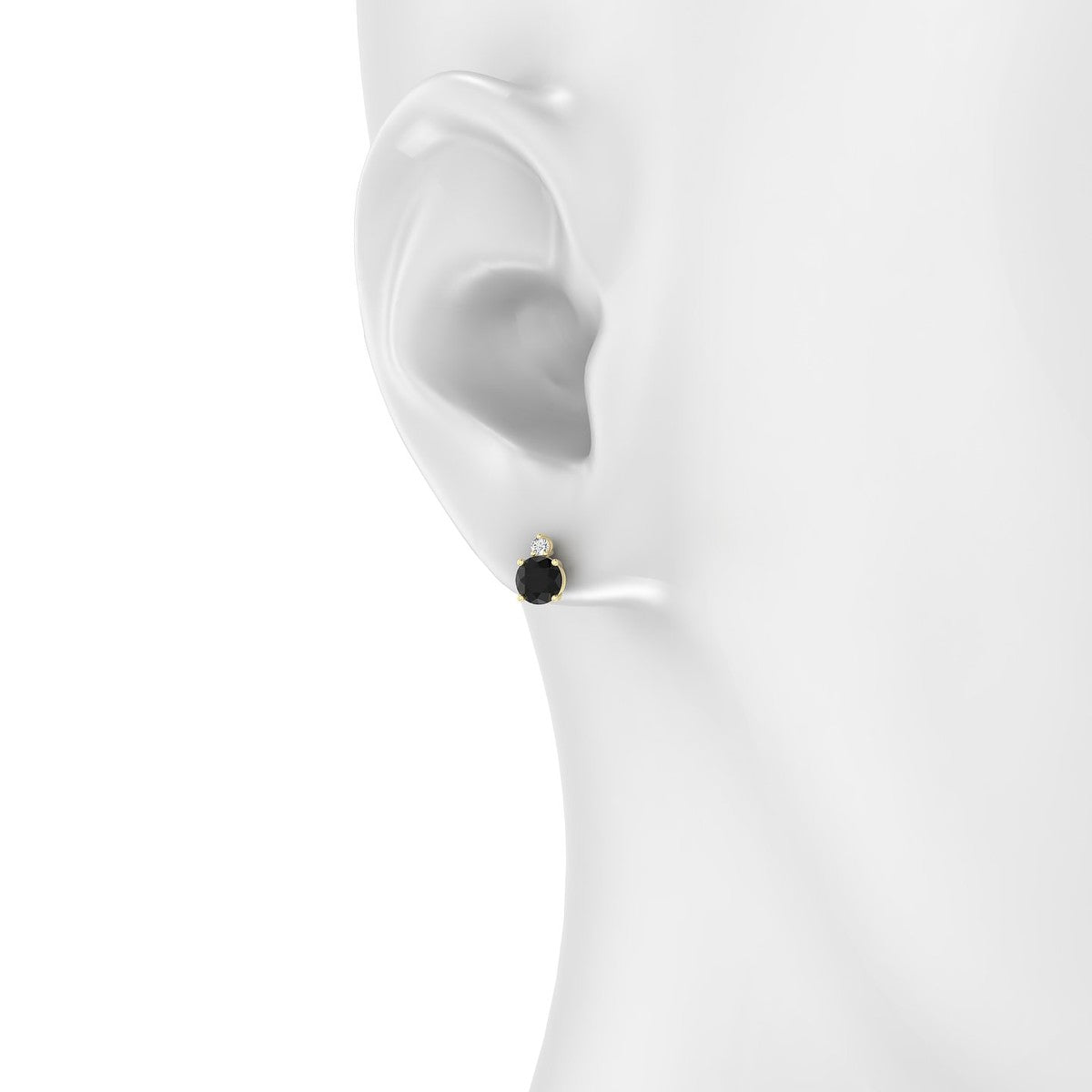 Sparkle | 18k Yellow Gold 4.5 mm Round Black Diamond Earrings