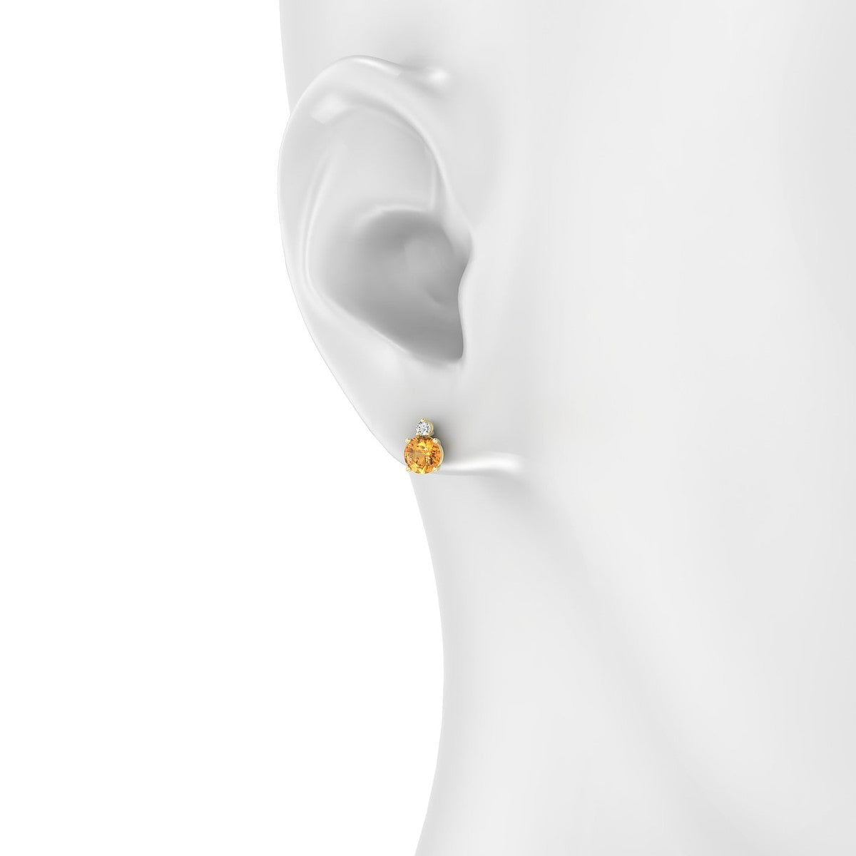 Sparkle | 18k Yellow Gold 4.5 mm Round Citrine Earrings
