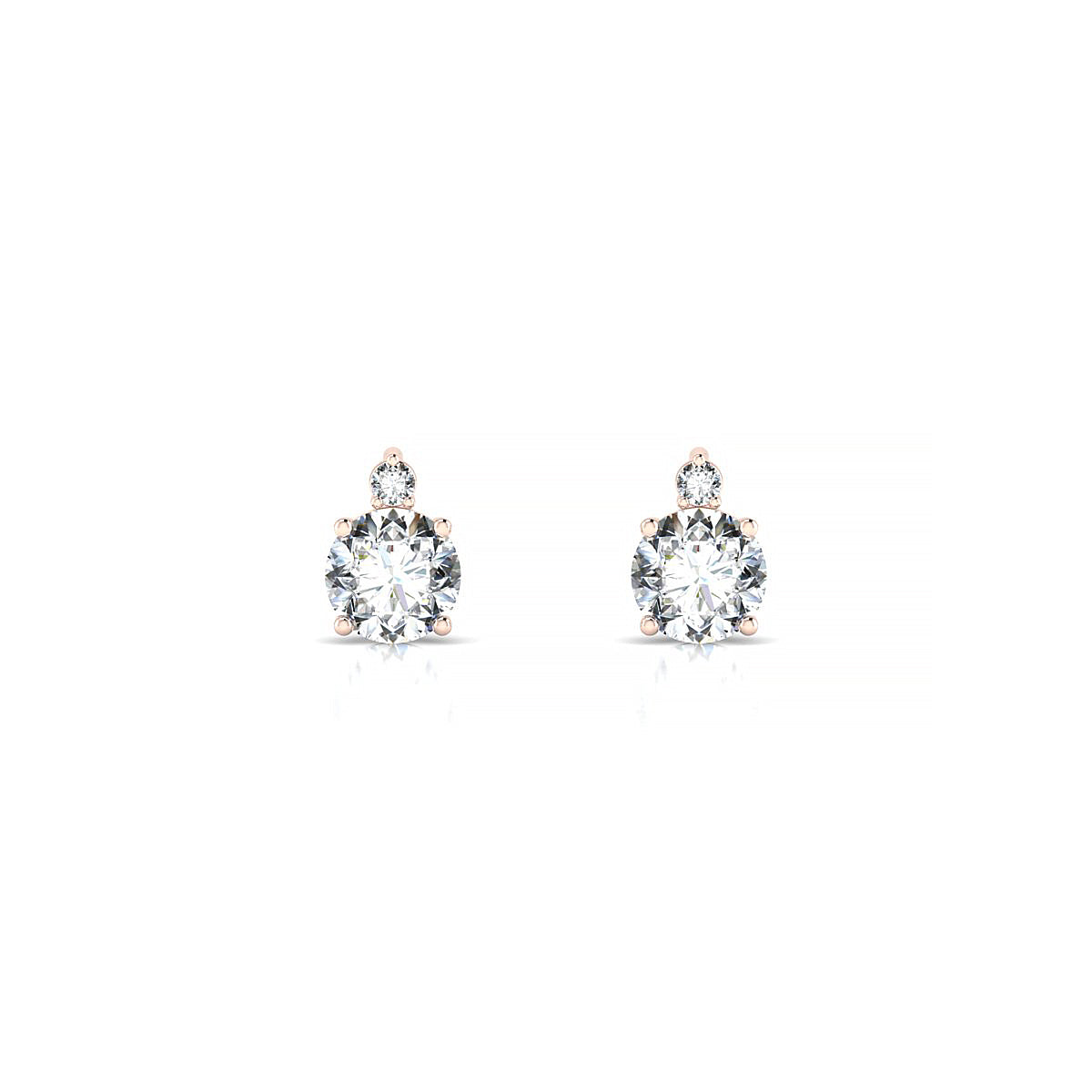 Sparkle | 18k Rose Gold 5.2 mm Round Diamond Earrings