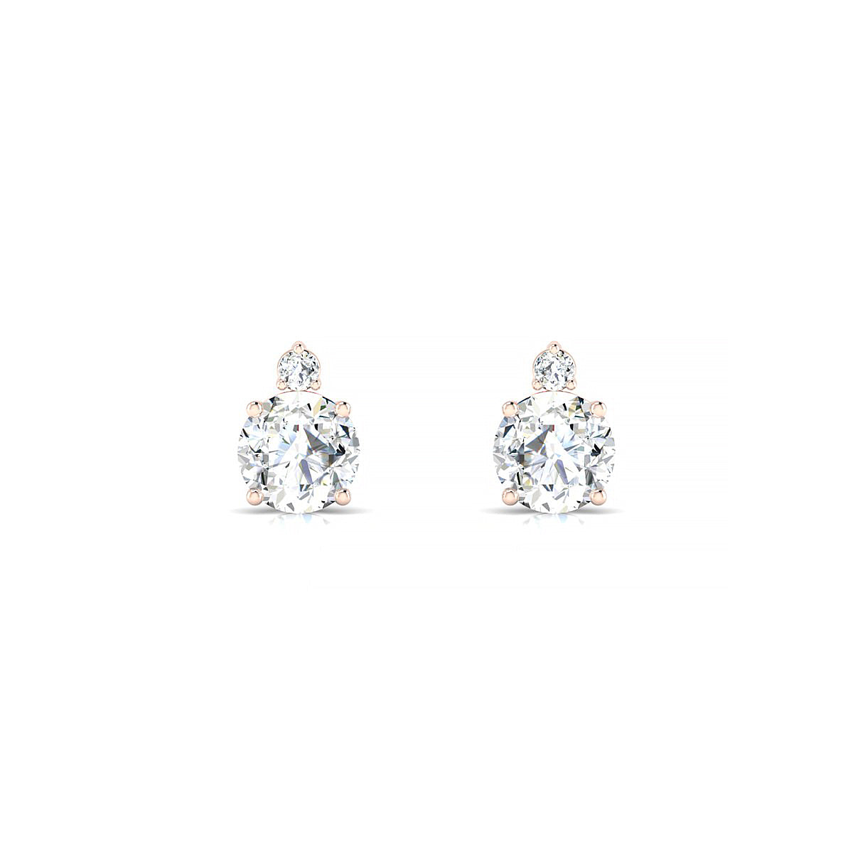 Sparkle | 18k Rose Gold 5.7 mm Round Diamond Earrings