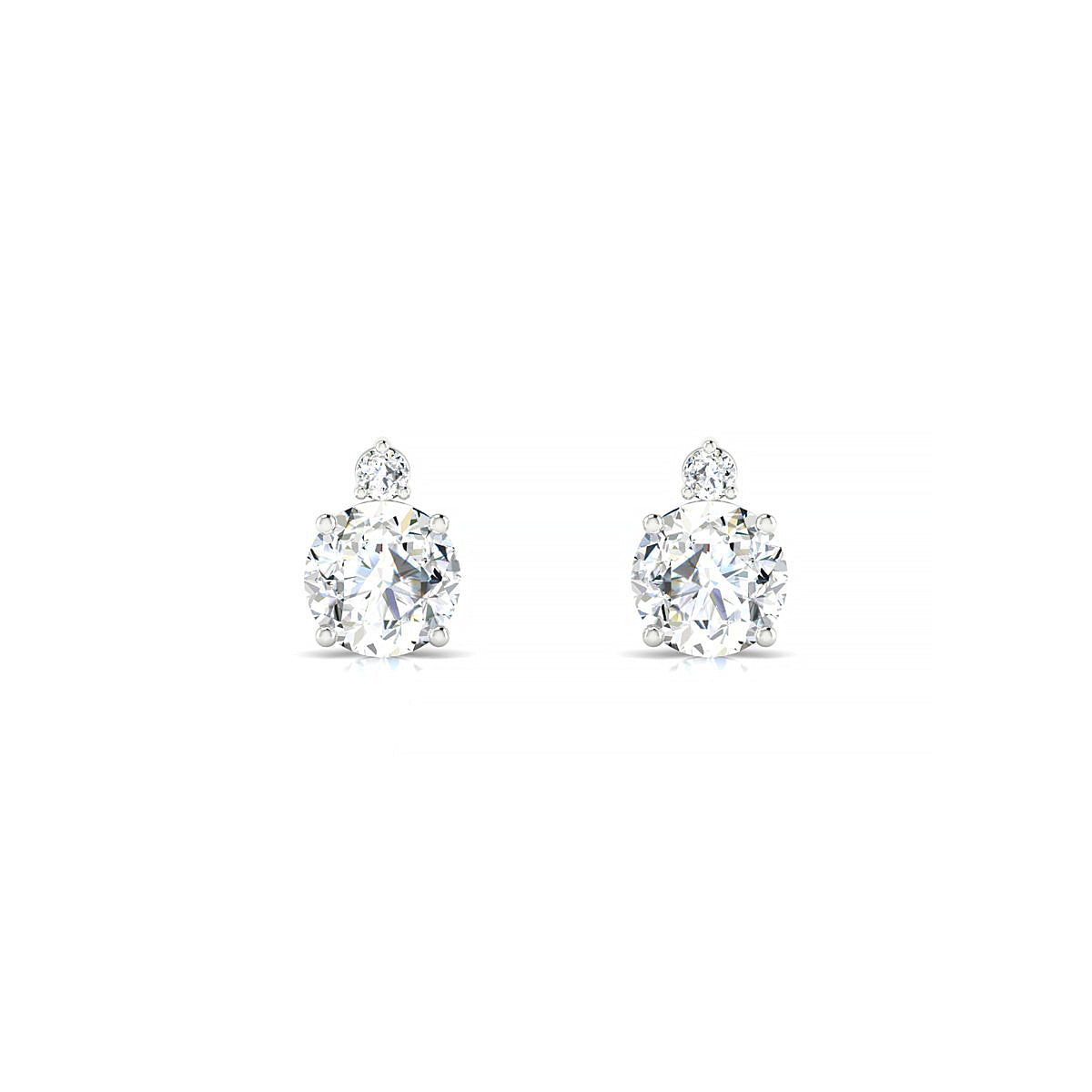 Sparkle | 18k White Gold 5.7 mm Round Diamond Earrings