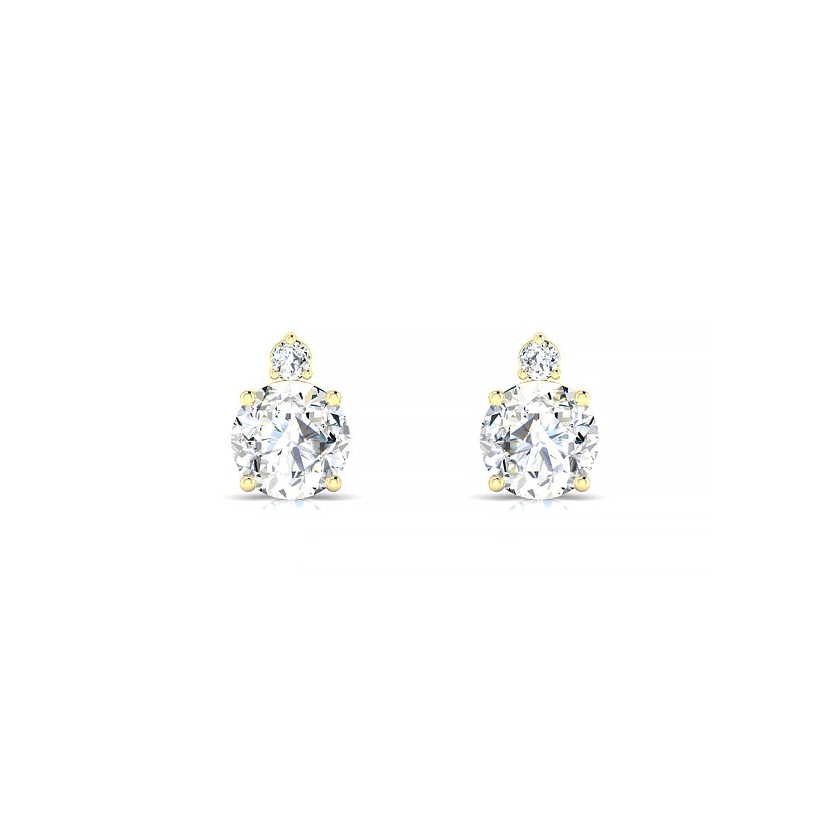 Sparkle | 18k Yellow Gold 5.7 mm Round Diamond Earrings