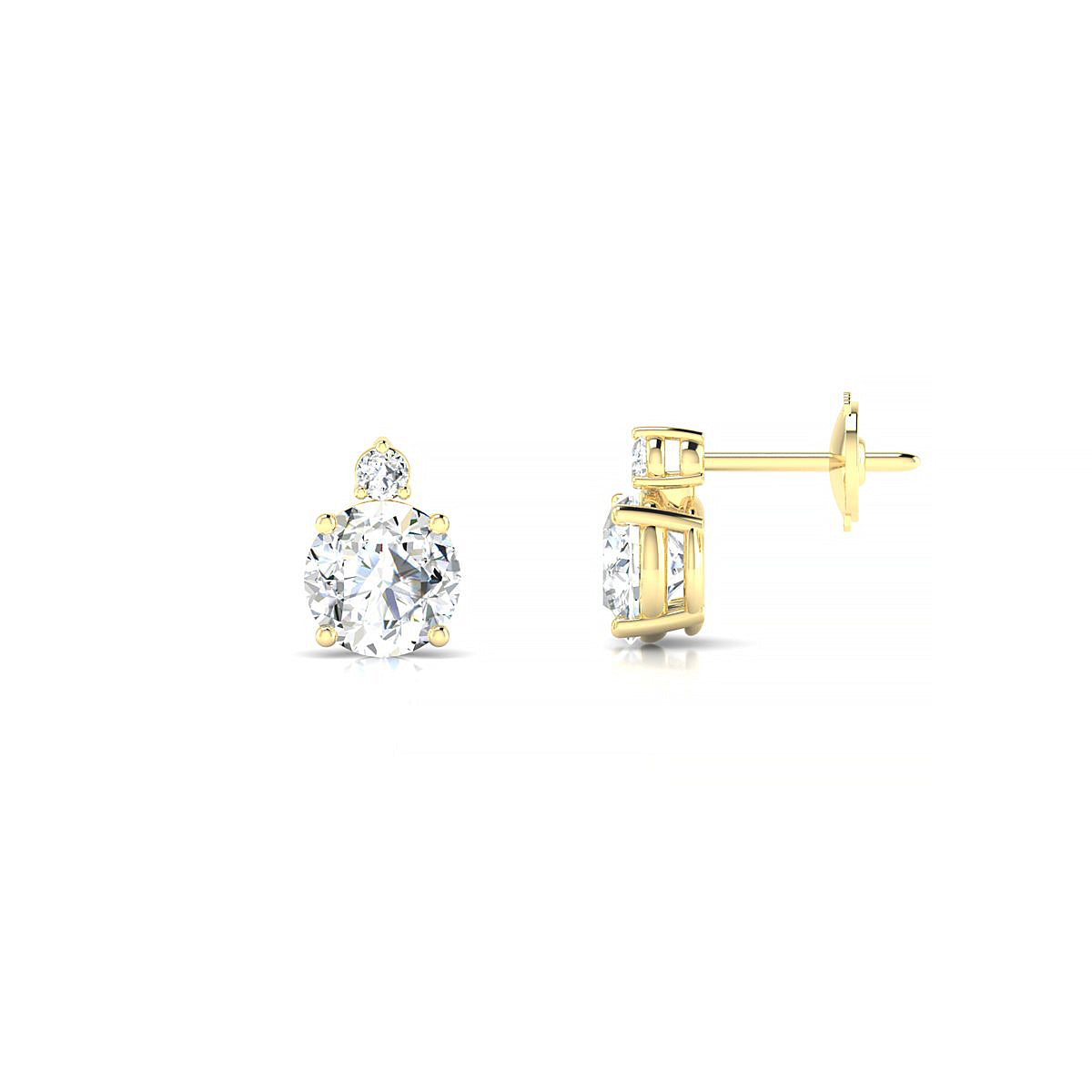 Sparkle | 18k Yellow Gold 5.7 mm Round Diamond Earrings