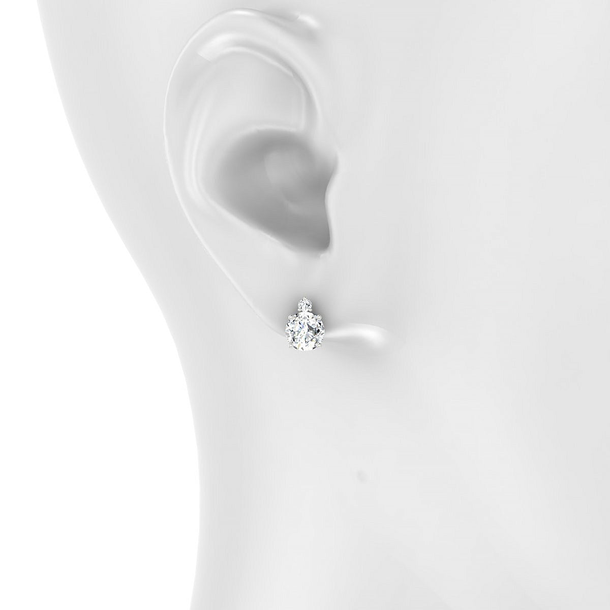 Sparkle | 18k White Gold 5.7 mm Round Diamond Earrings
